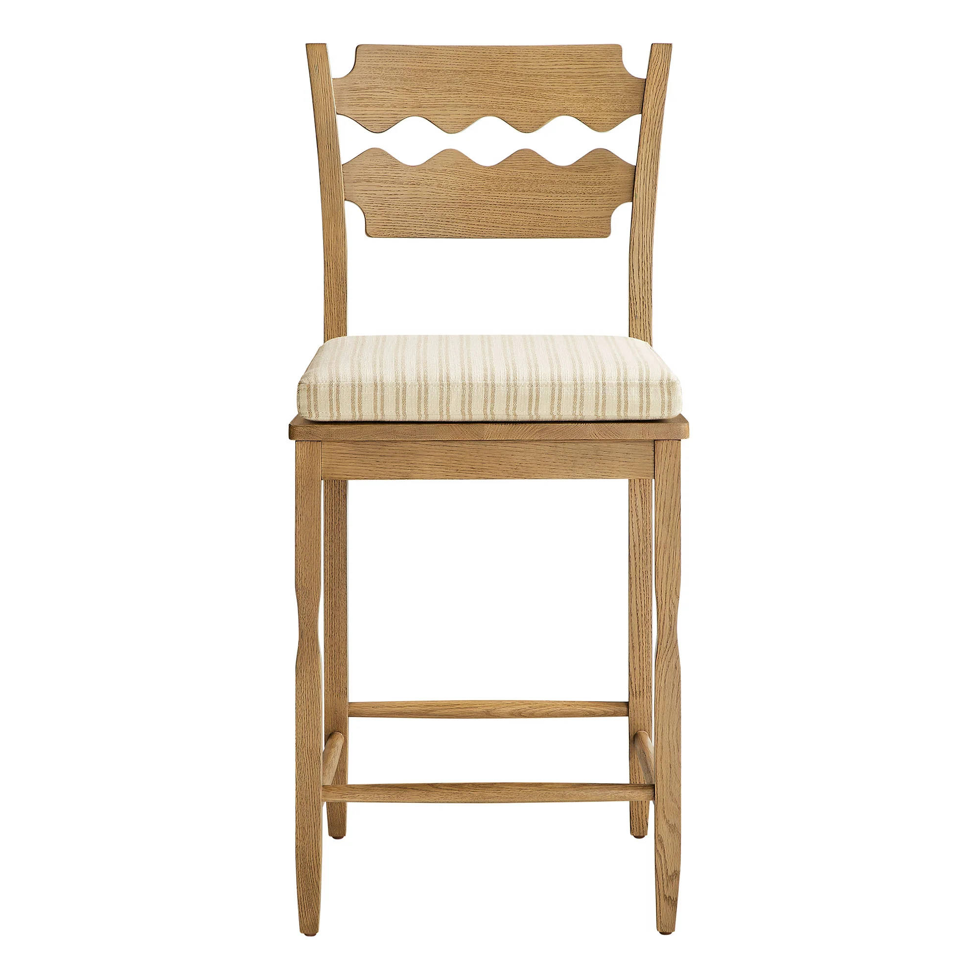 Jax Oak Wood Counter Stool With Wavy Razor Back and Cushion by Modway - Image 64