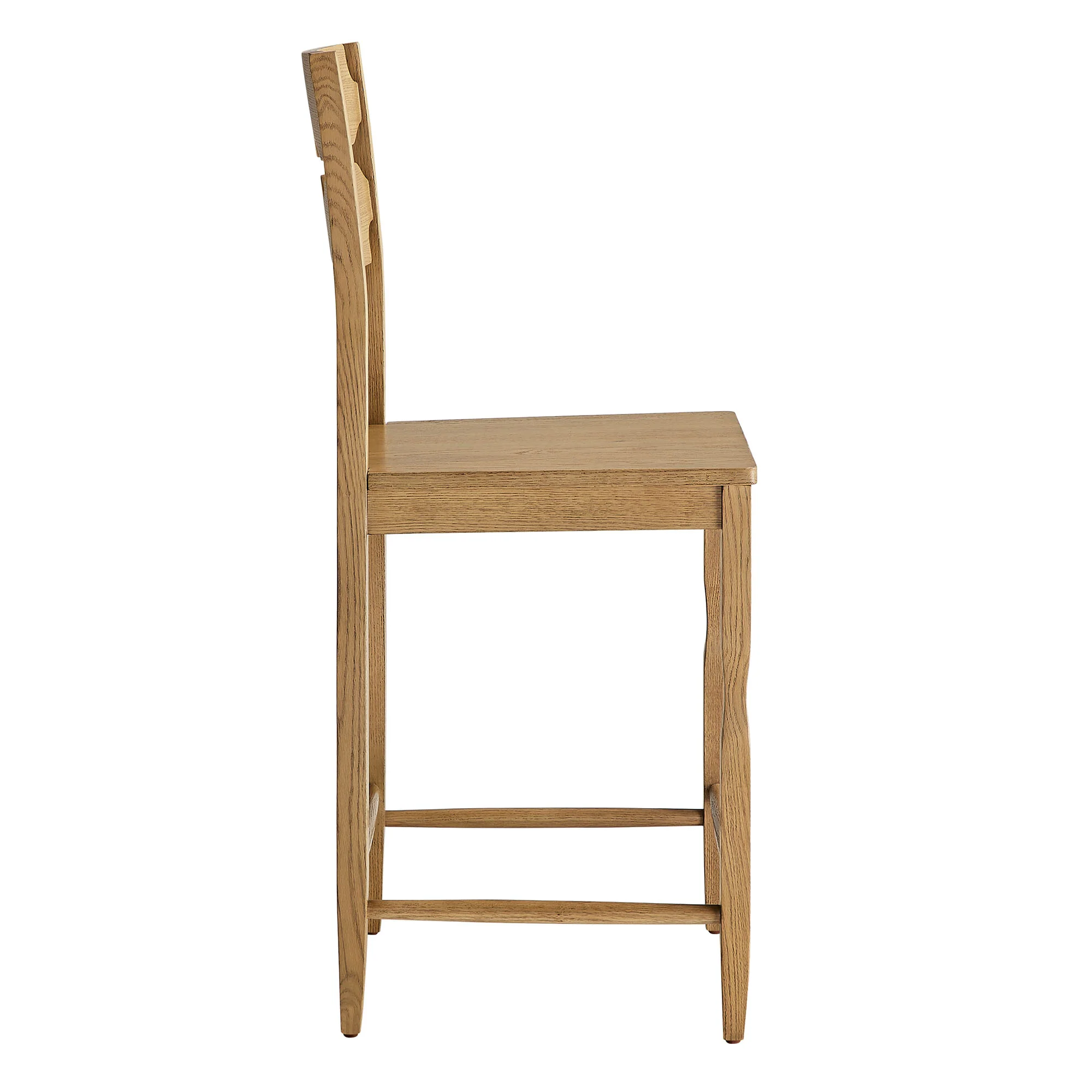Jax Oak Wood Counter Stool With Wavy Razor Back by Modway - Image 12