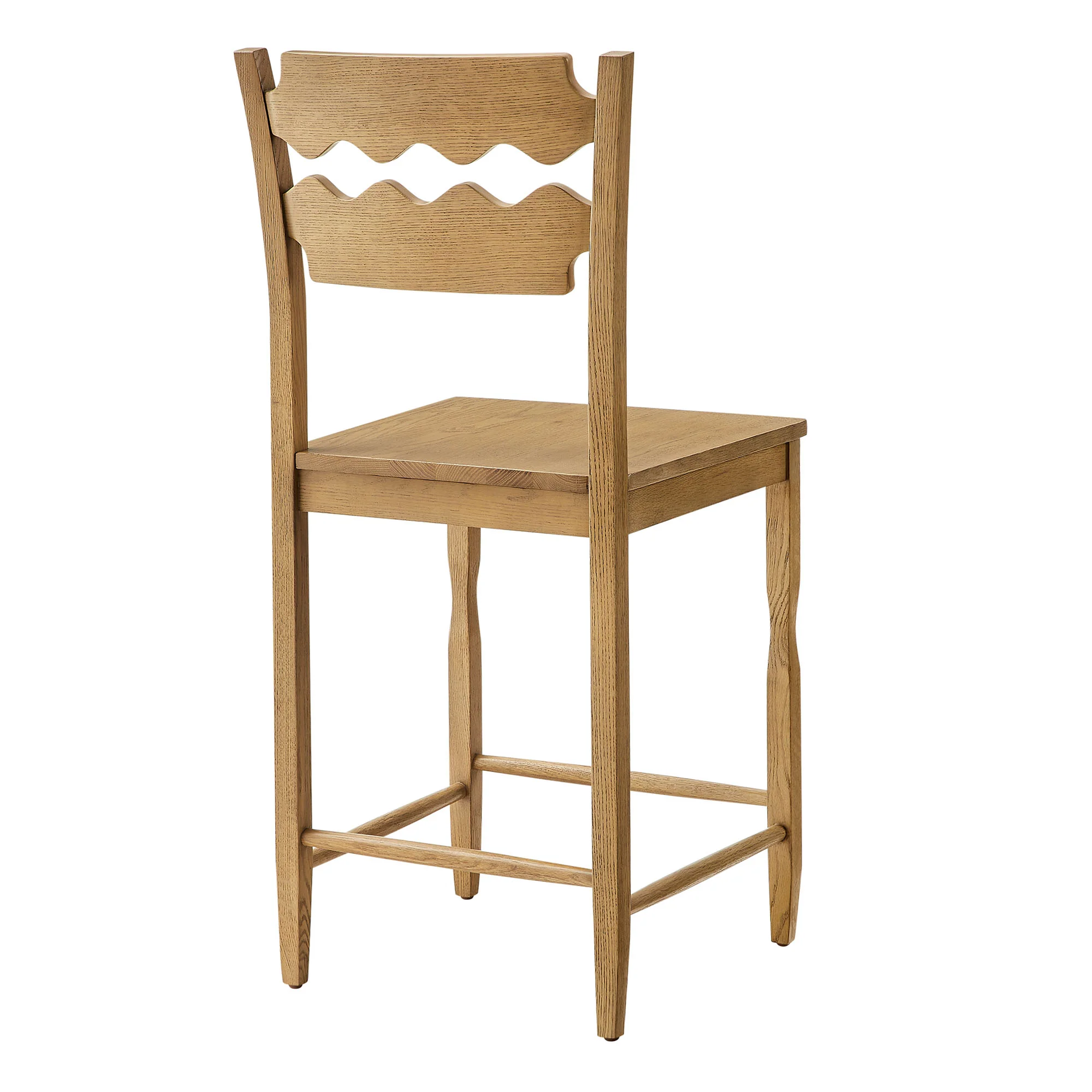 Jax Oak Wood Counter Stool With Wavy Razor Back by Modway - Image 13