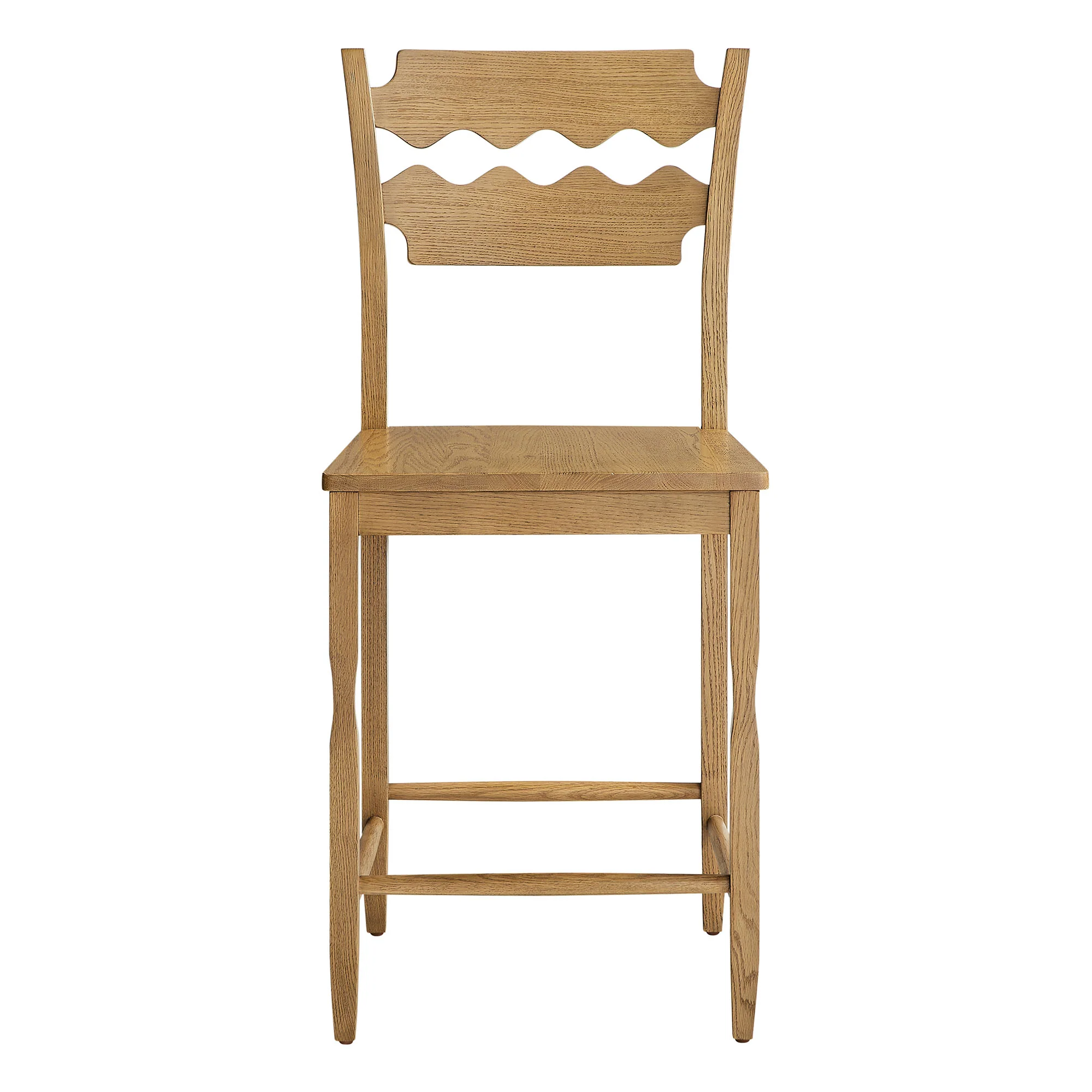 Jax Oak Wood Counter Stool With Wavy Razor Back by Modway - Image 14