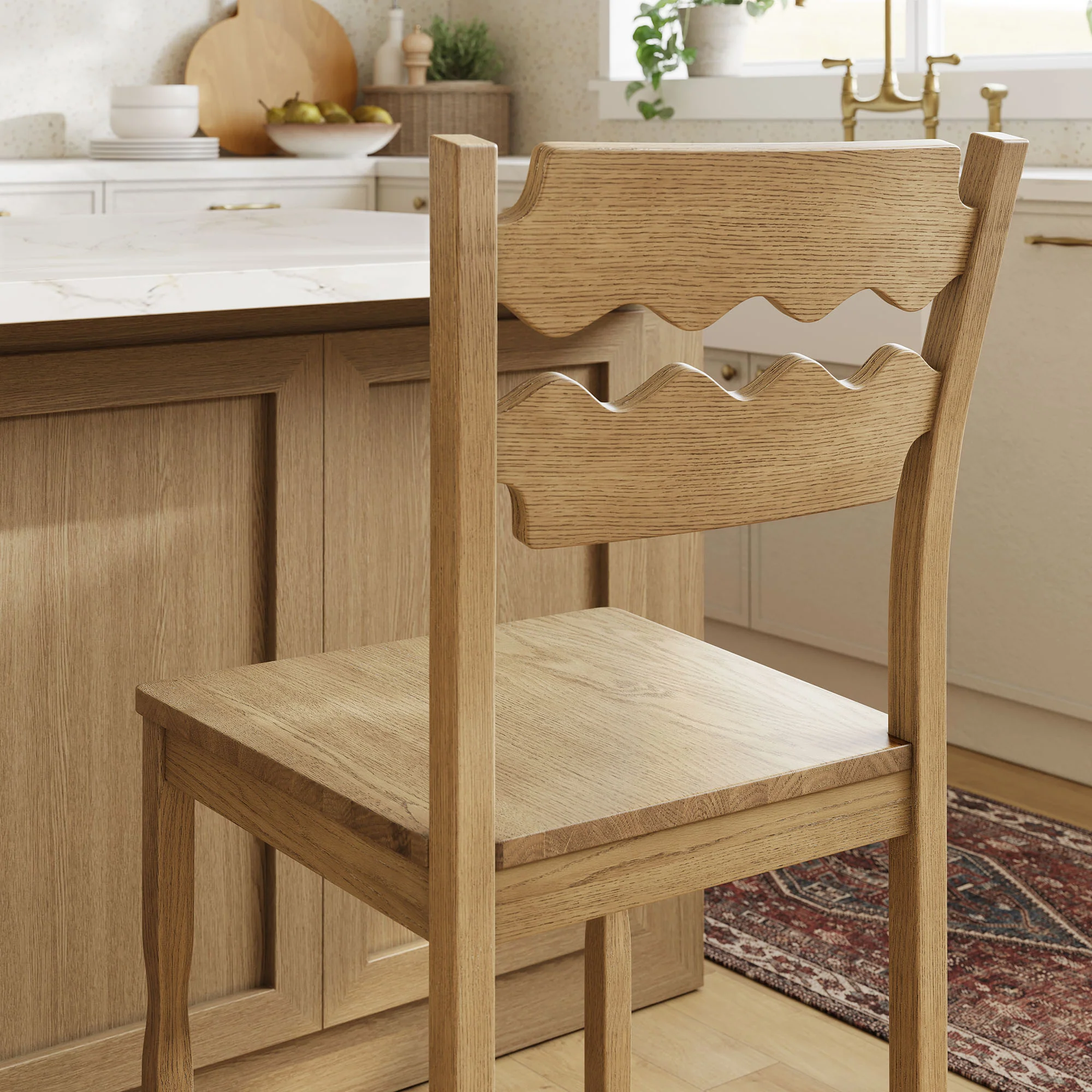Jax Oak Wood Counter Stool With Wavy Razor Back by Modway - Image 17