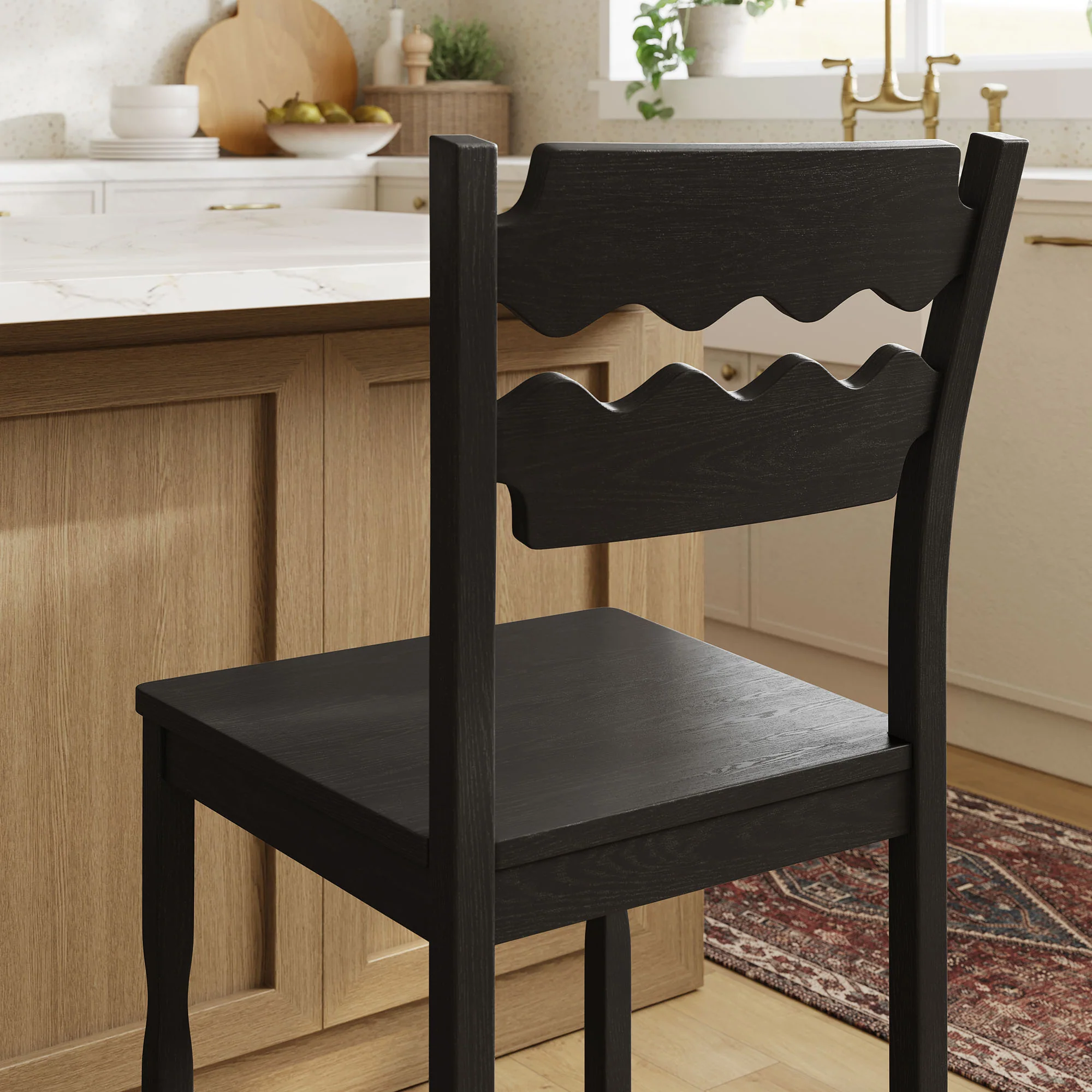 Jax Oak Wood Counter Stool With Wavy Razor Back by Modway - Image 7