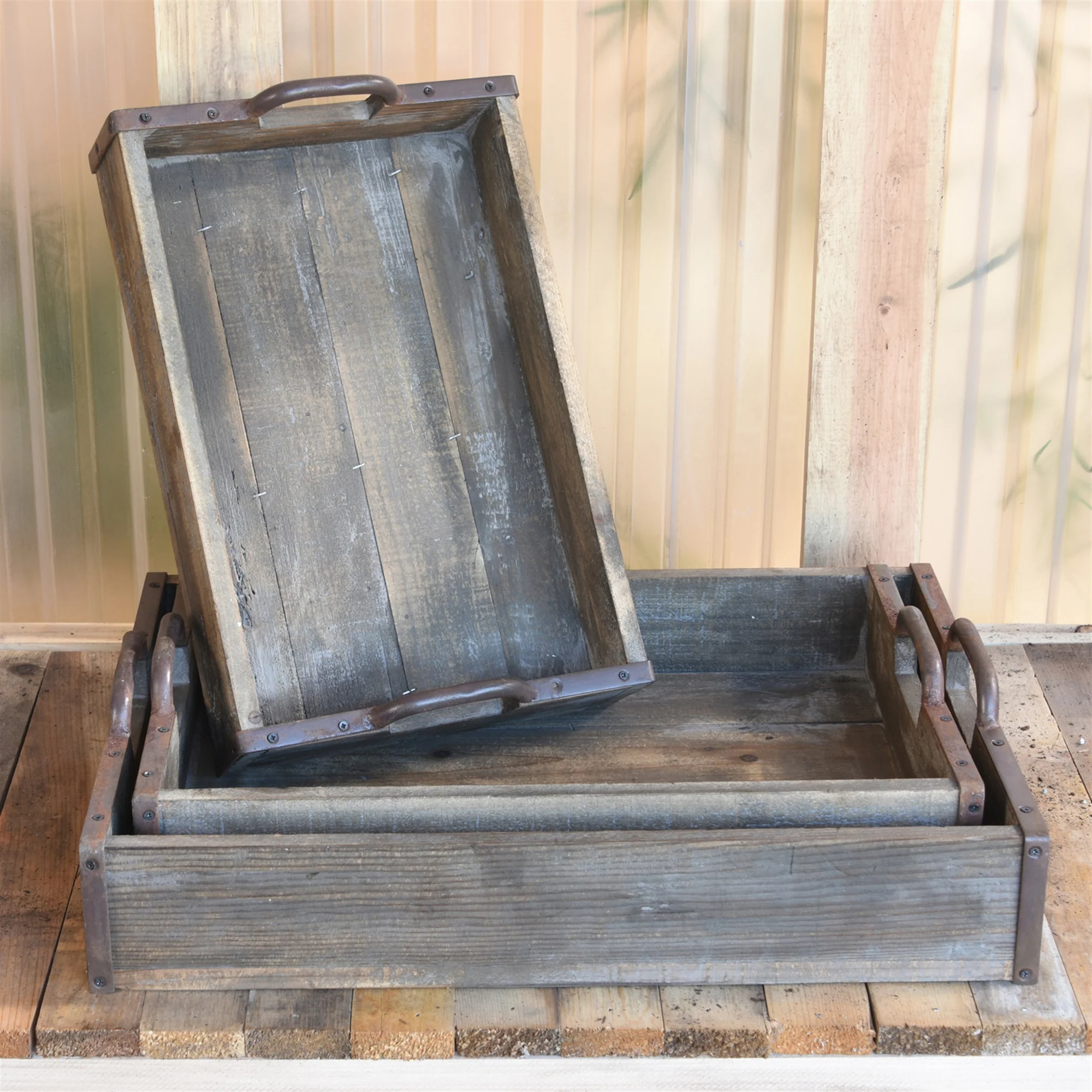 Jennings Wood Trays, Set of 3 By HomArt - Image 6