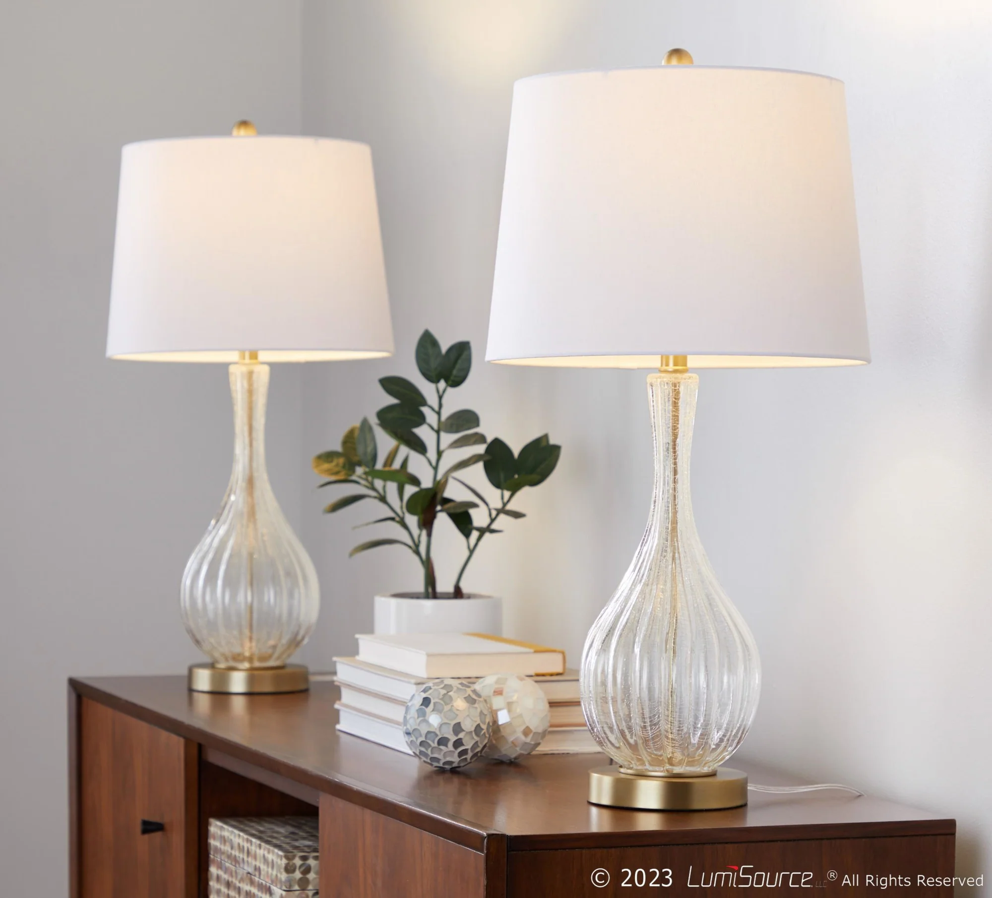 Jenny 27" Glass Table Lamp - Set of 2 By LumiSource - GTG27-JENNY BUBNIW2 - Image 10