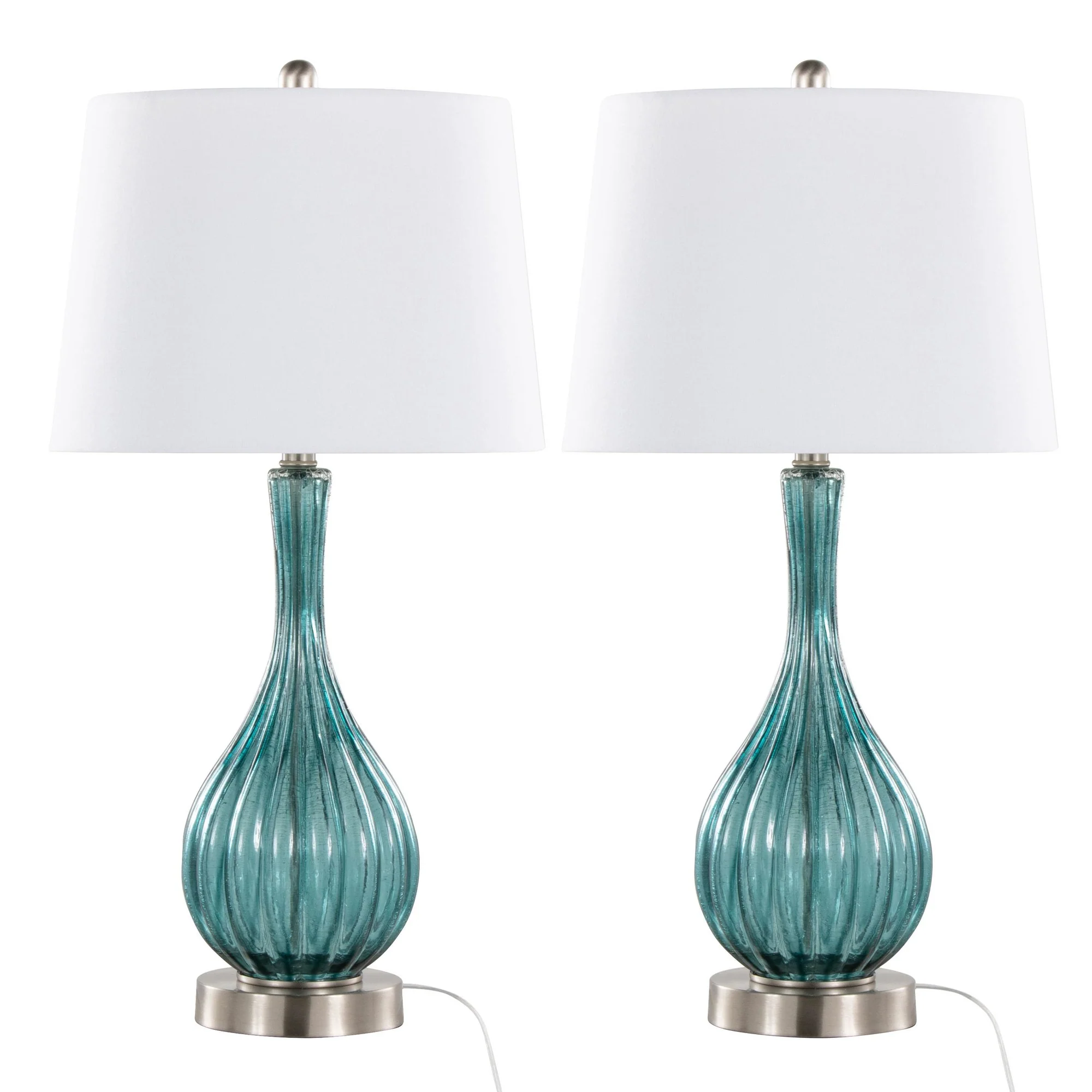Jenny 27" Glass Table Lamp - Set of 2 By LumiSource - GTG27-JENNY BUBNIW2 - Image 3