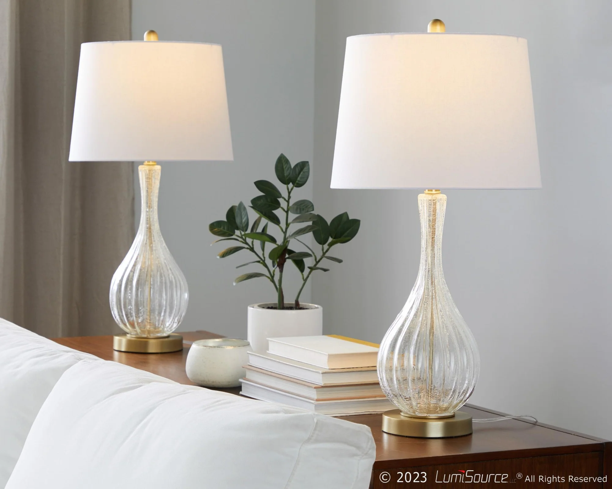 Jenny 27" Glass Table Lamp - Set of 2 By LumiSource - GTG27-JENNY BUBNIW2 - Image 9