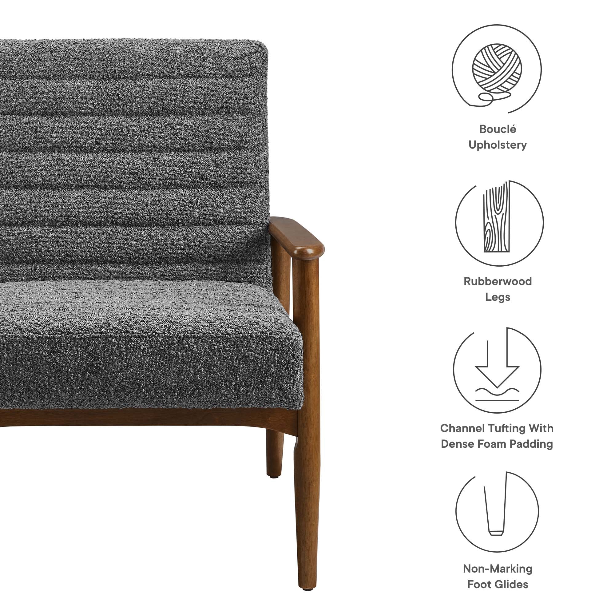 Jensen Boucle Fabric Accent Chair by Modway - Image 15