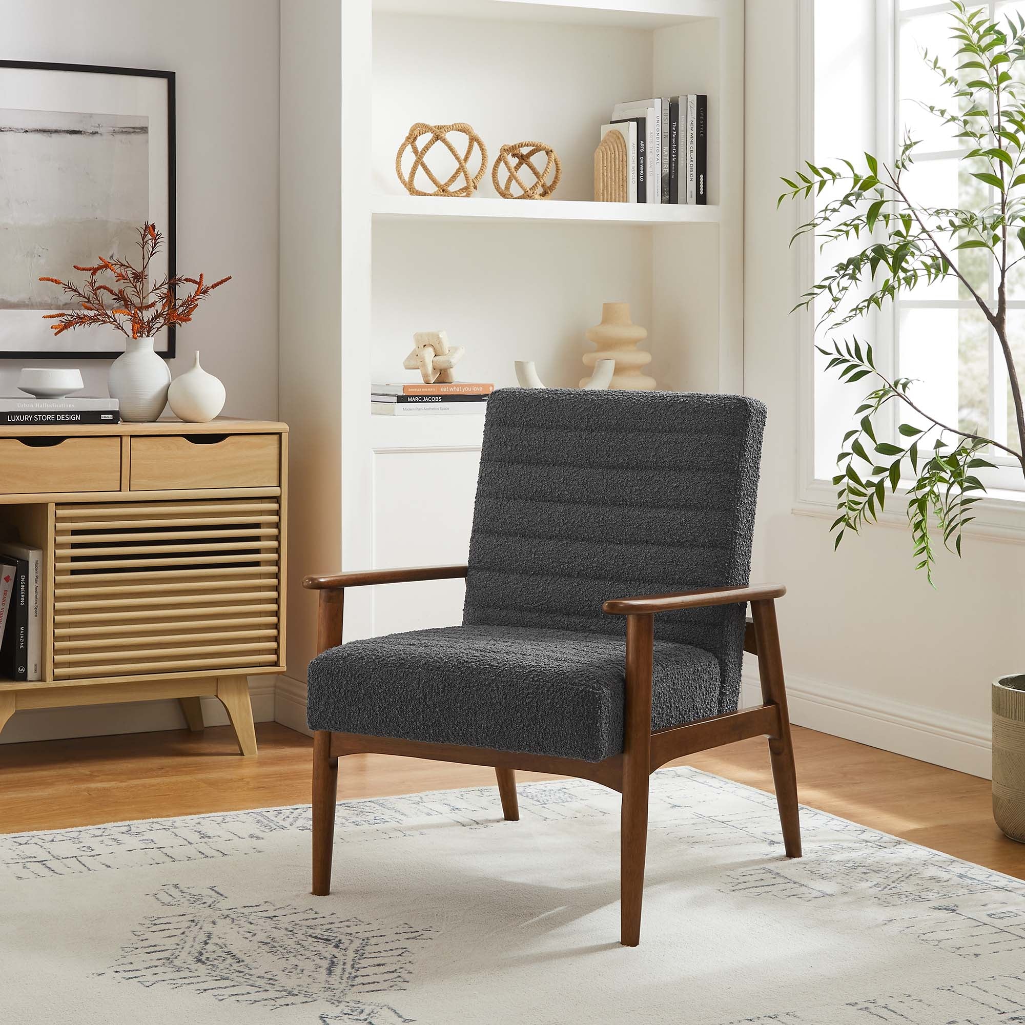 Jensen Boucle Fabric Accent Chair by Modway - Image 18
