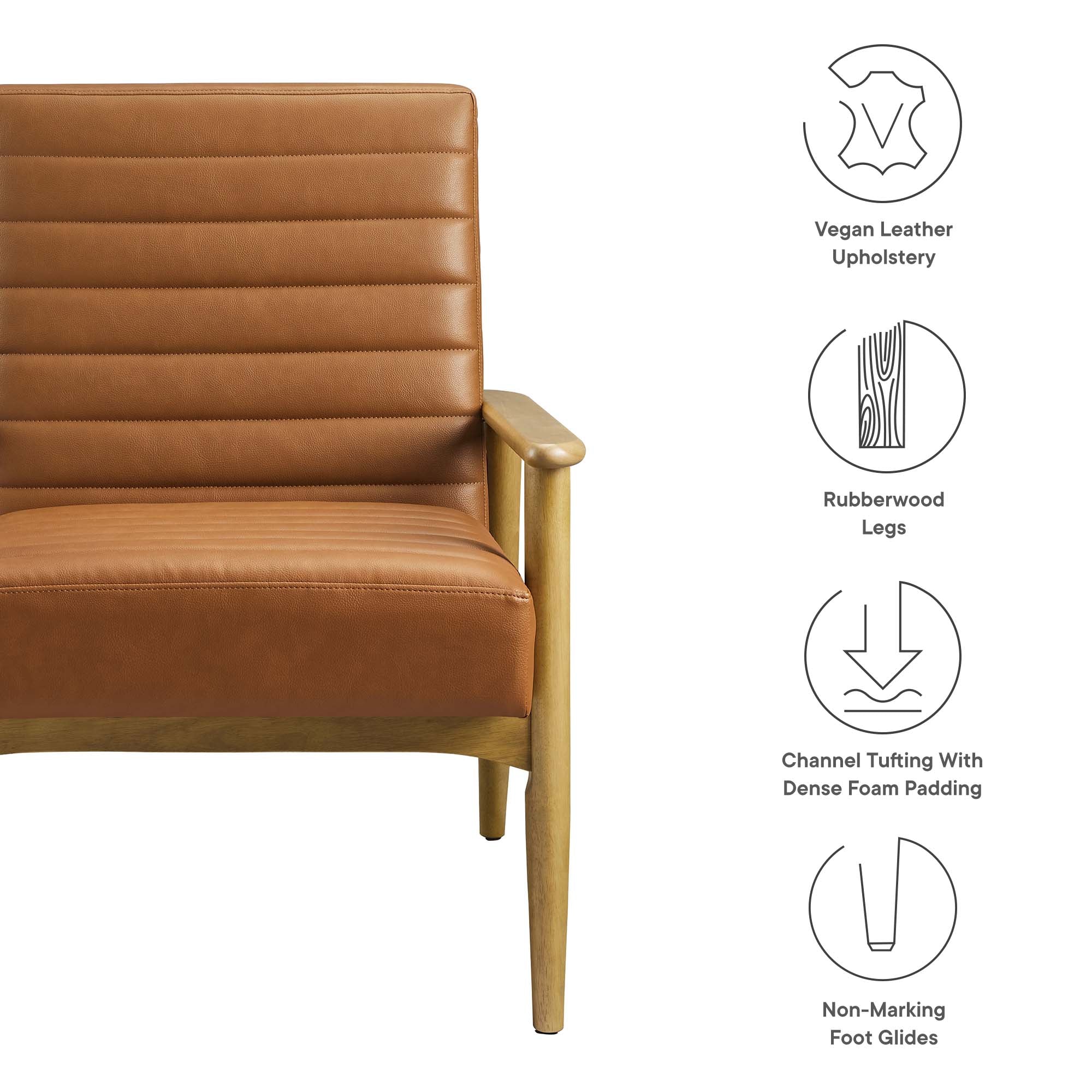 Jensen Vegan Leather Accent Chair by Modway - Image 7