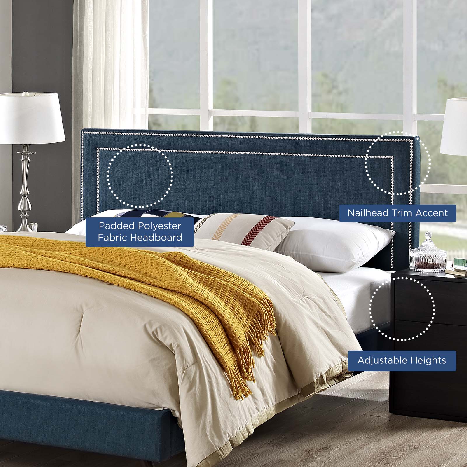 Jessamine King Upholstered Fabric Headboard By Modway - MOD-5380 - Image 5