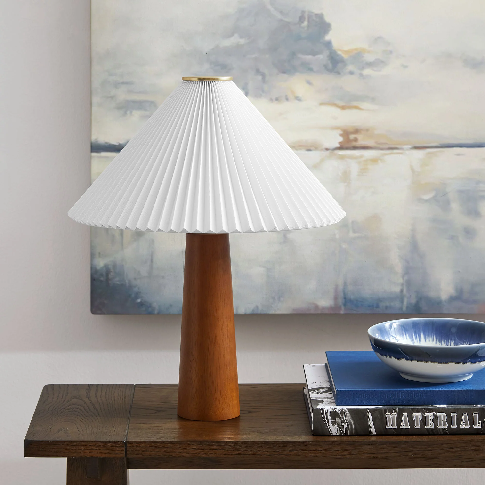 Jessica Wooden Base Table Lamp With Pleated Fabric Shade by Modway - Image 10