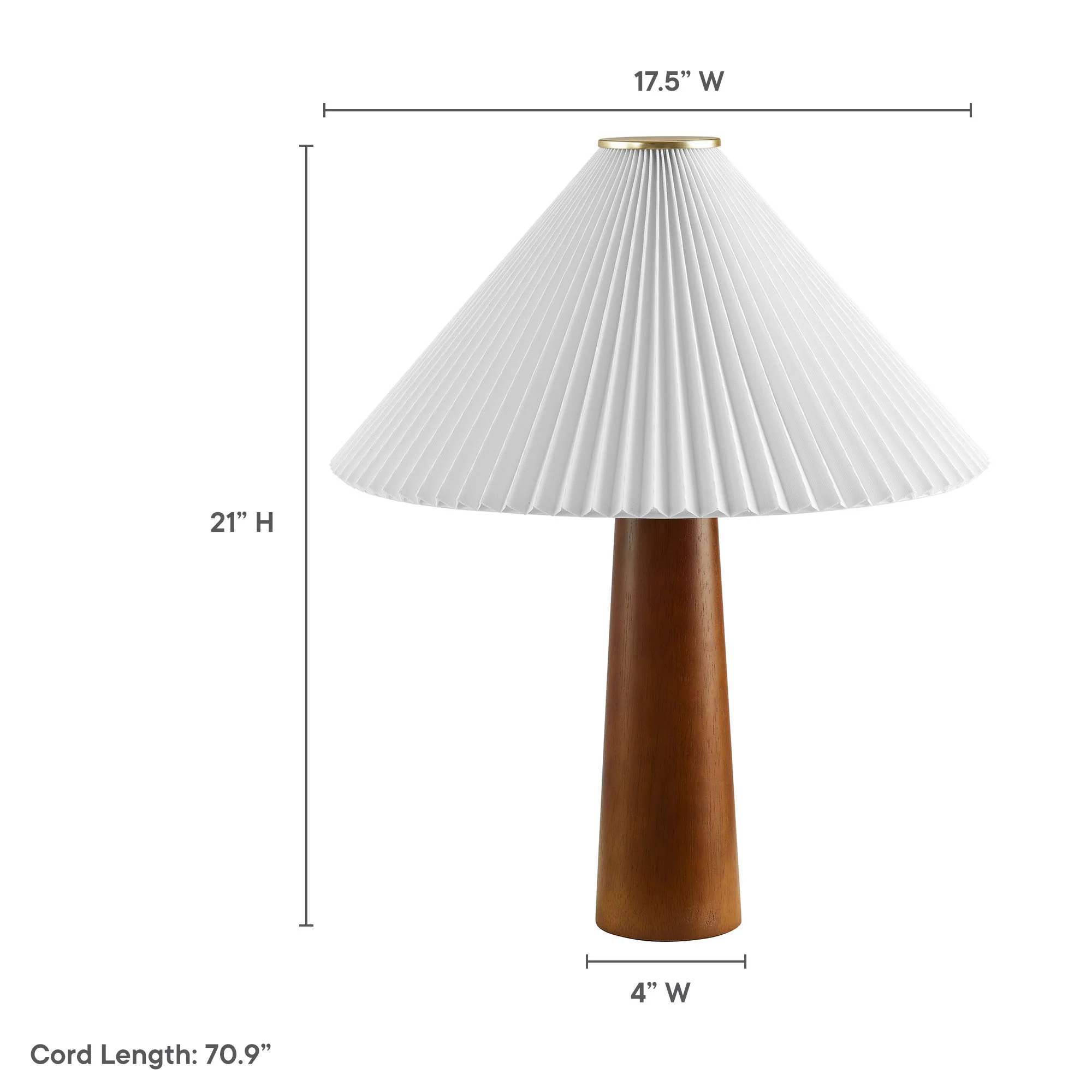 Jessica Wooden Base Table Lamp With Pleated Fabric Shade by Modway - Image 13
