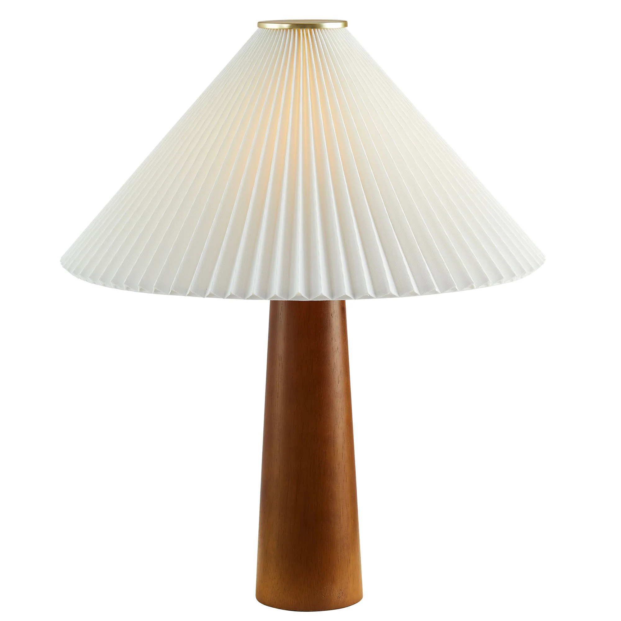 Jessica Wooden Base Table Lamp With Pleated Fabric Shade by Modway - Image 3