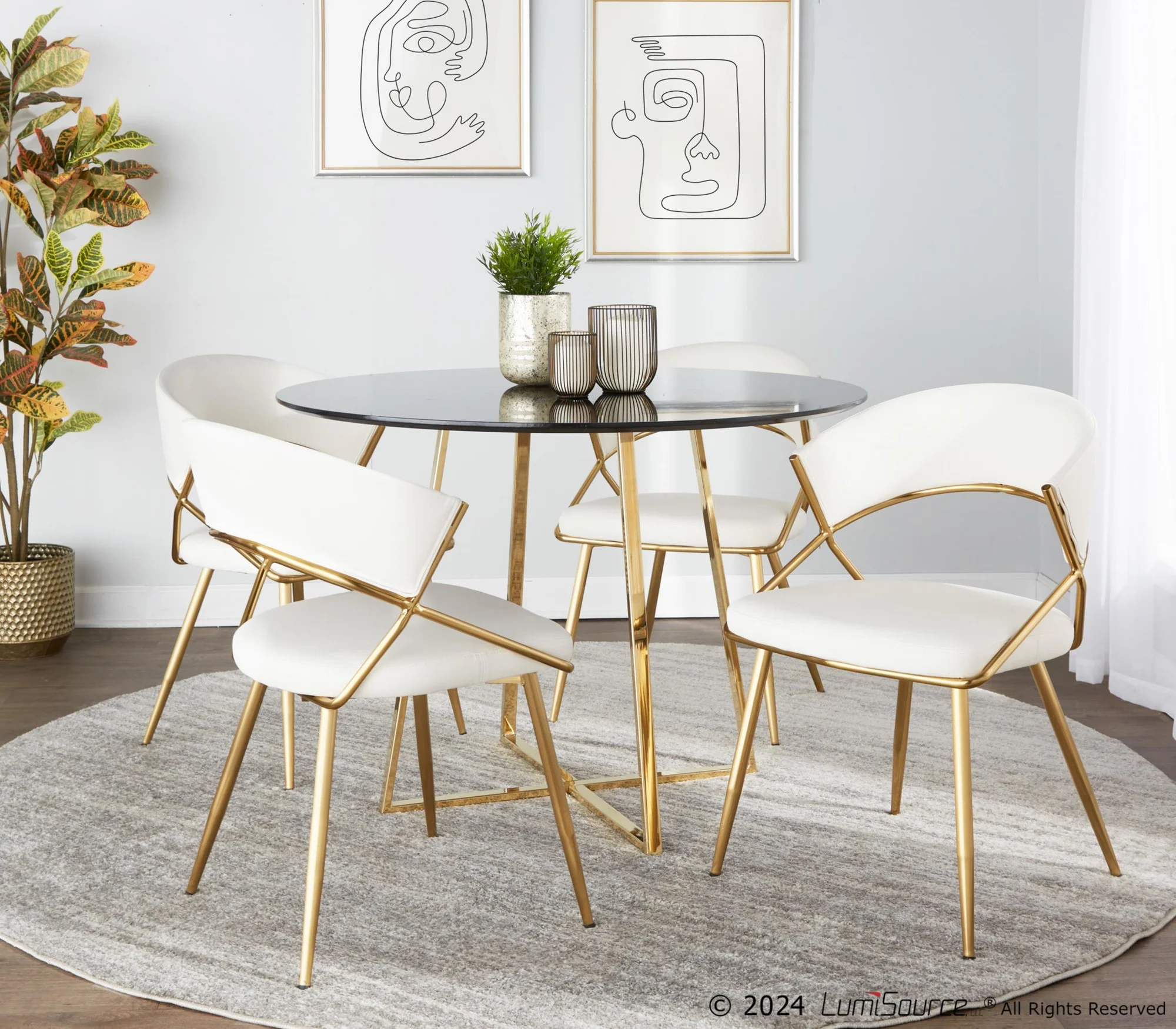 Jie Dining Chair - Set of 2 By LumiSource - DC-JIEPU AUBK2 - Image 8