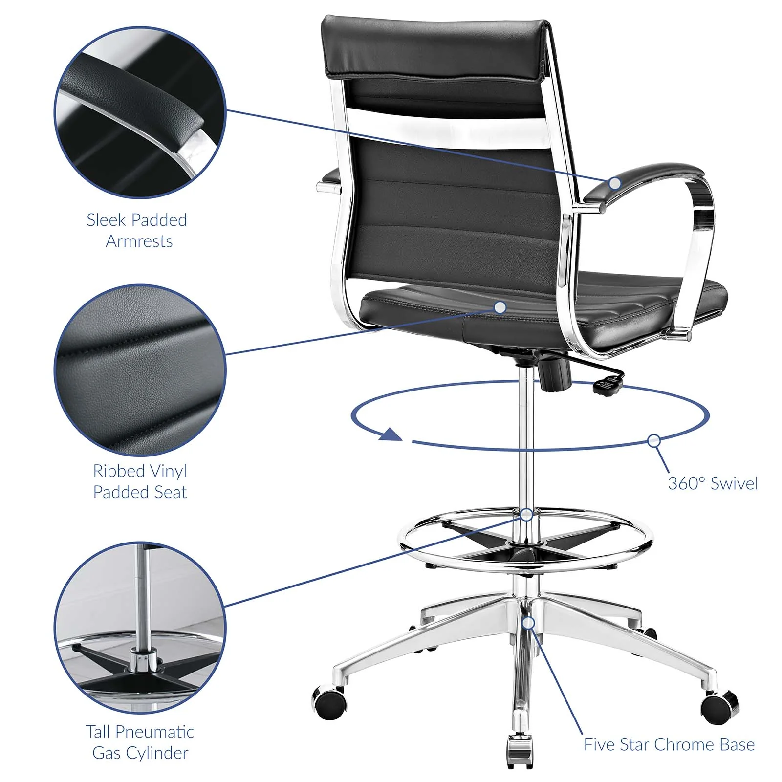 Jive Drafting Chair By Modway - EEI-2236 - Image 5