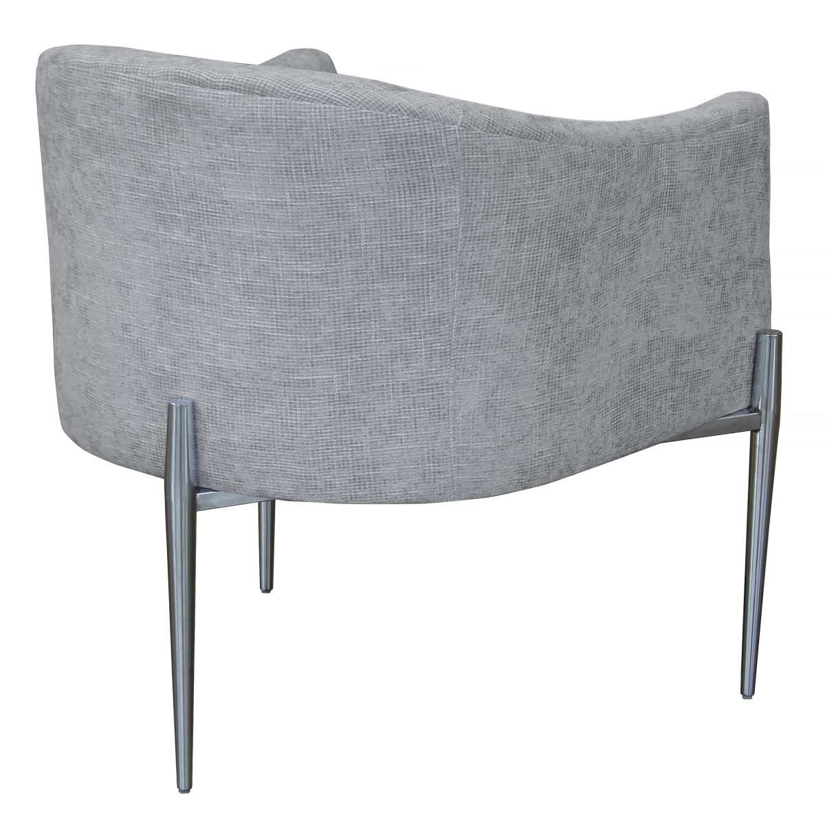 Jolie Contemporary Accent Chair in Polished Stainless Steel Finish and Silver Fabric By Armen Living - Image 3