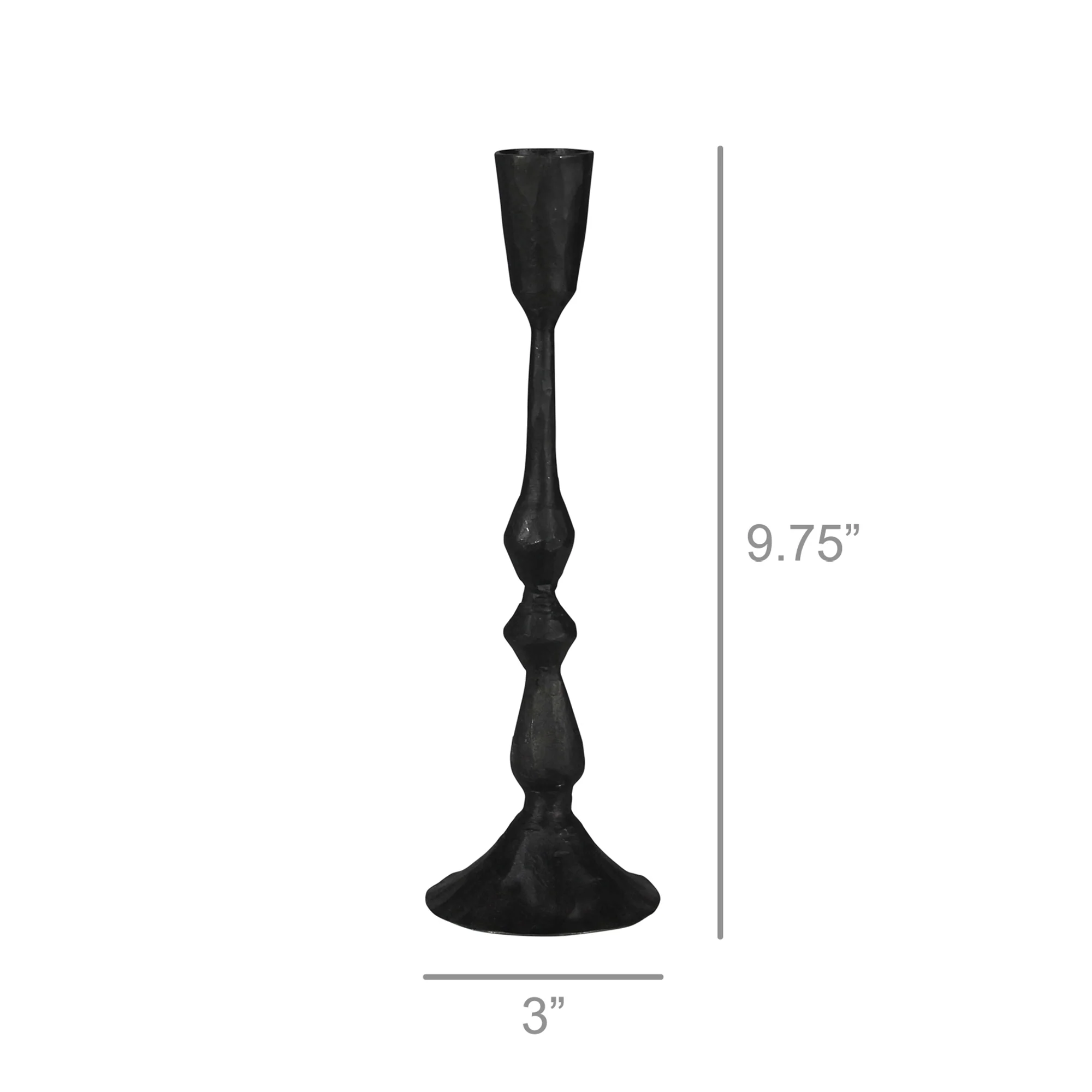 Jones Taper Holder, Metal, Black Set Of 2 By HomArt - Image 3
