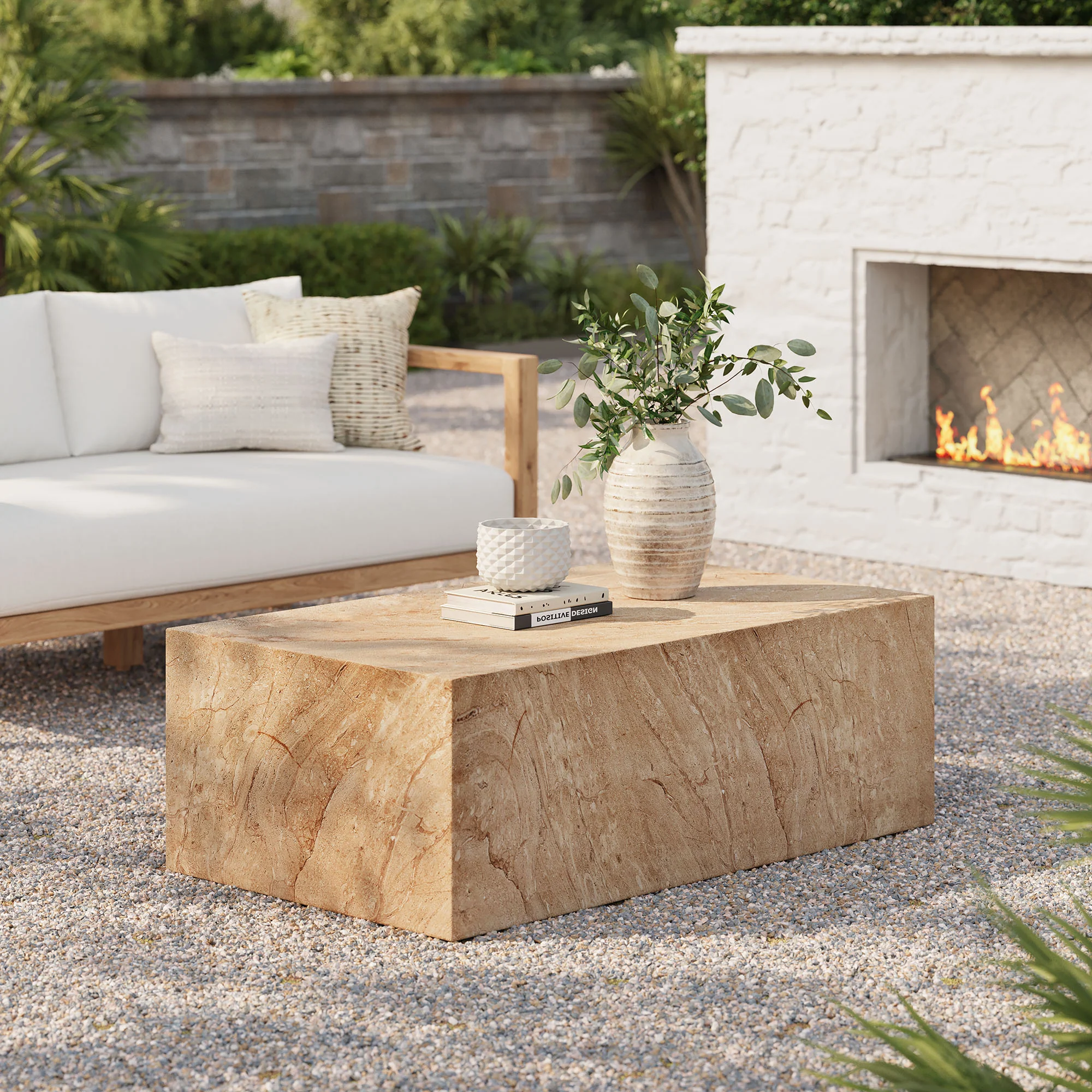 Jordana Square Plinth Indoor - Outdoor Patio Concrete Coffee Table by Modway - Image 17