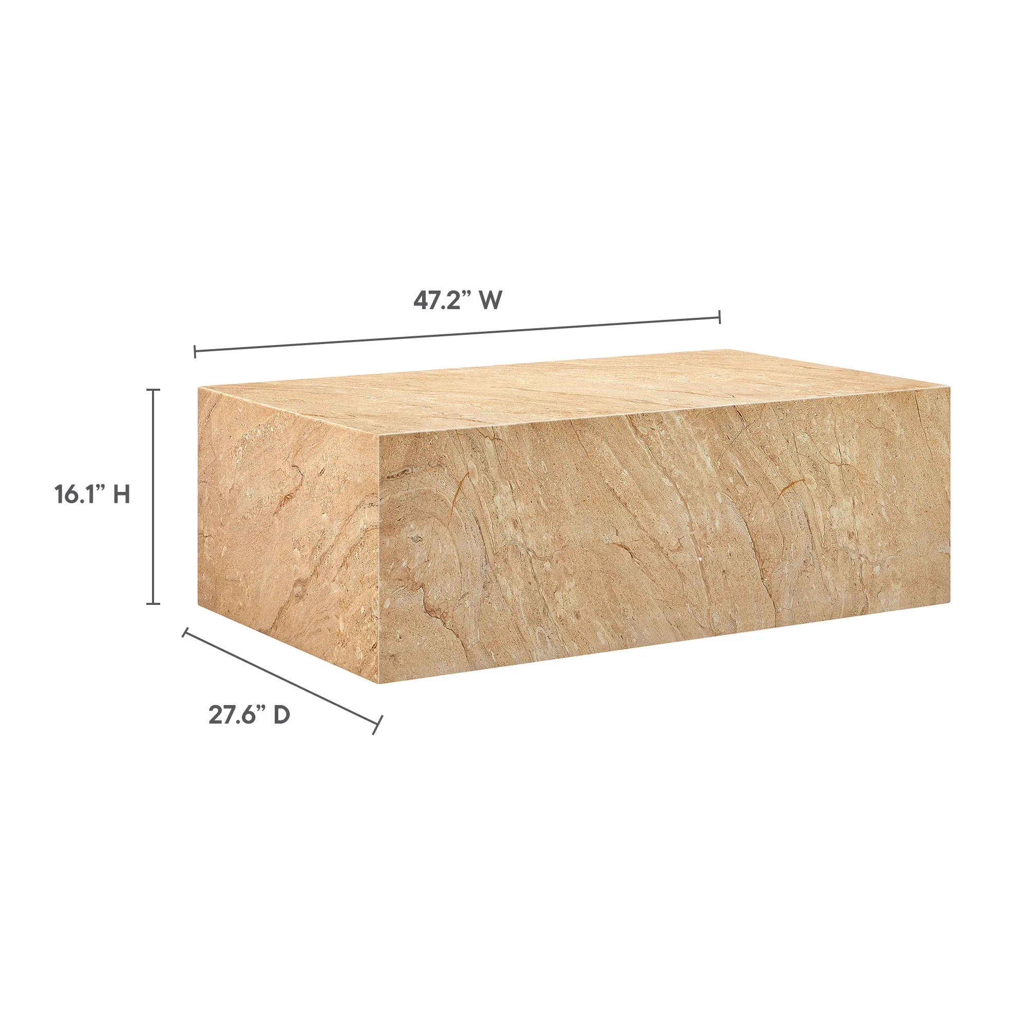 Jordana Square Plinth Indoor - Outdoor Patio Concrete Coffee Table by Modway - Image 19
