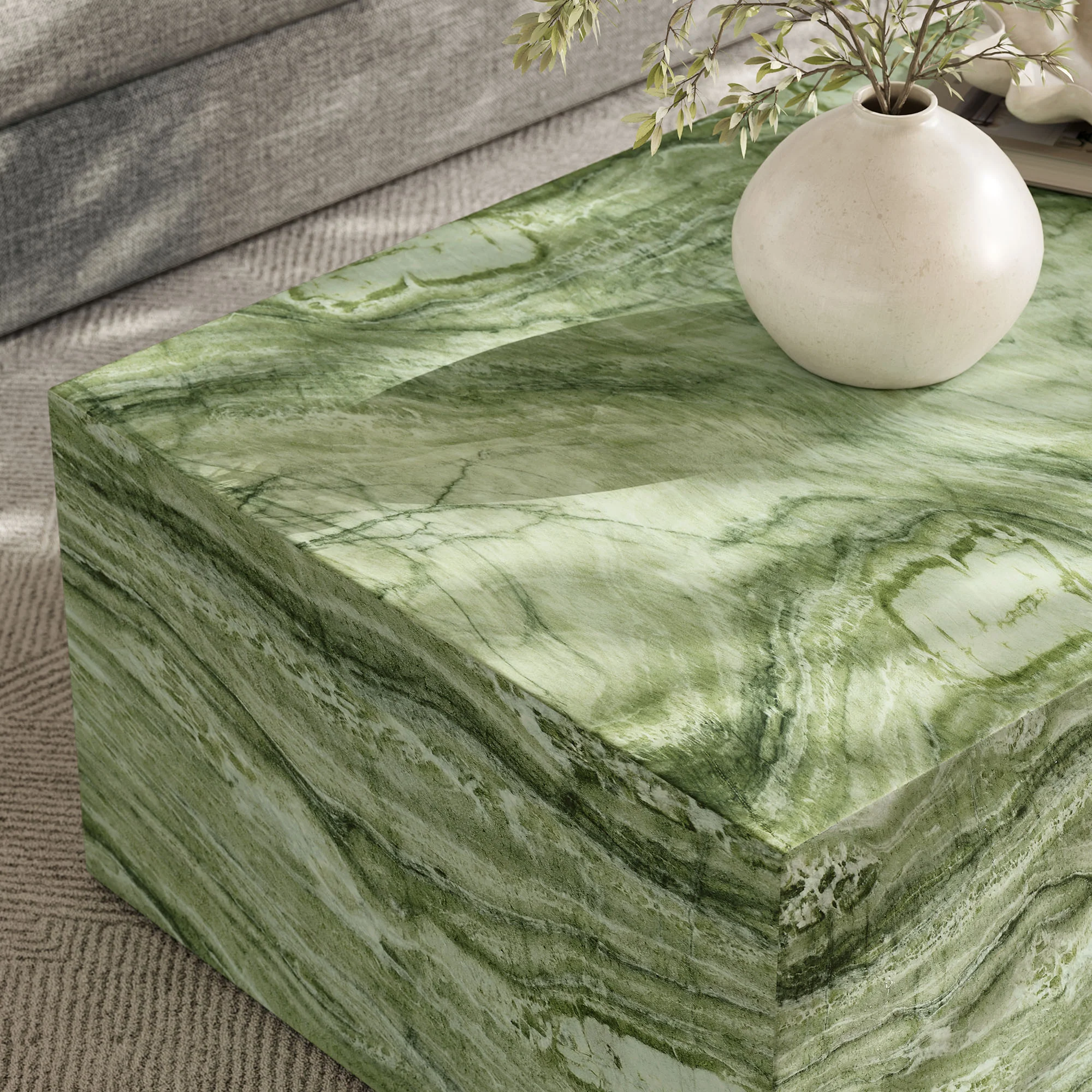 Jordana Square Plinth Indoor - Outdoor Patio Concrete Coffee Table by Modway - Image 5