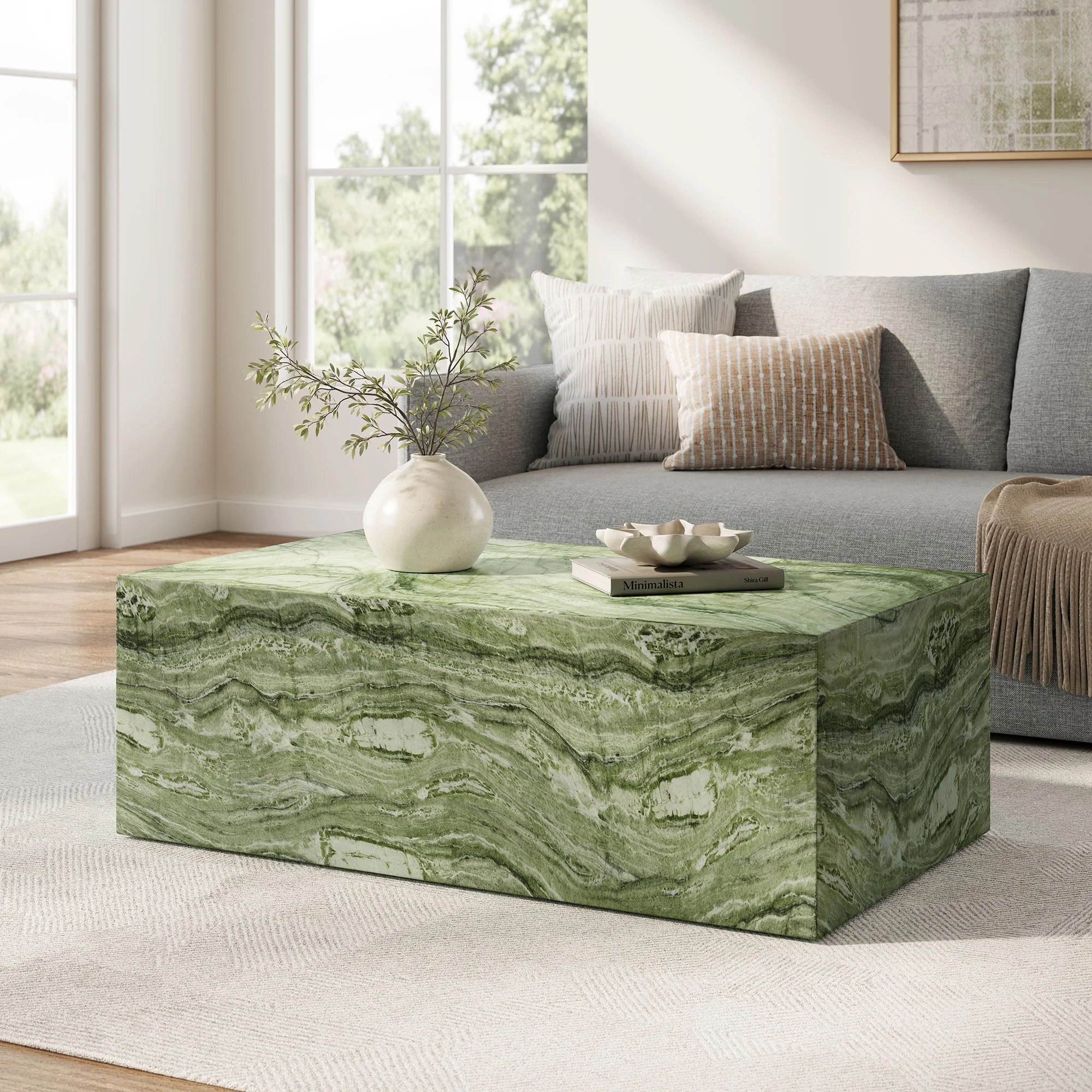 Jordana Square Plinth Indoor - Outdoor Patio Concrete Coffee Table by Modway - Image 6