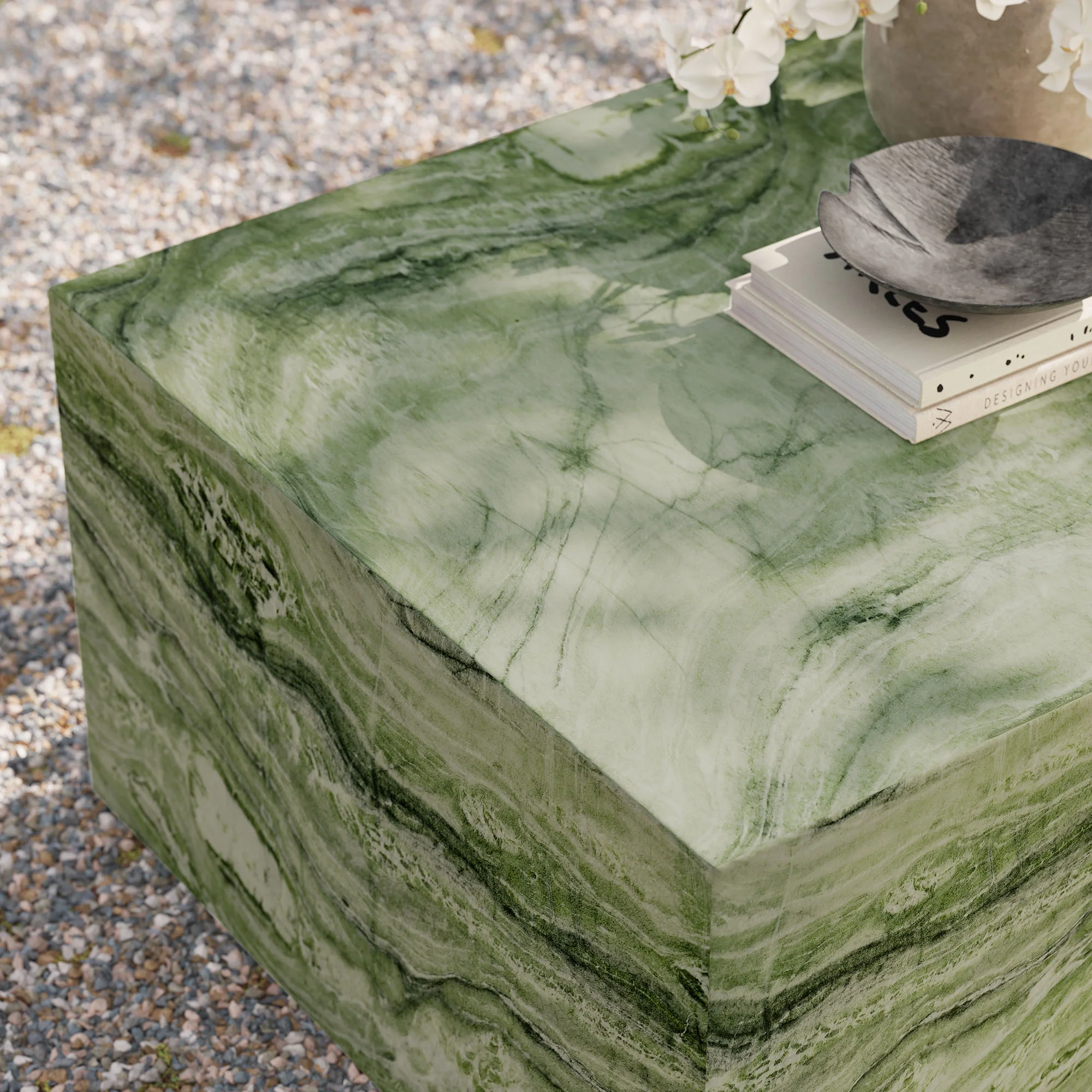 Jordana Square Plinth Indoor - Outdoor Patio Concrete Coffee Table by Modway - Image 7