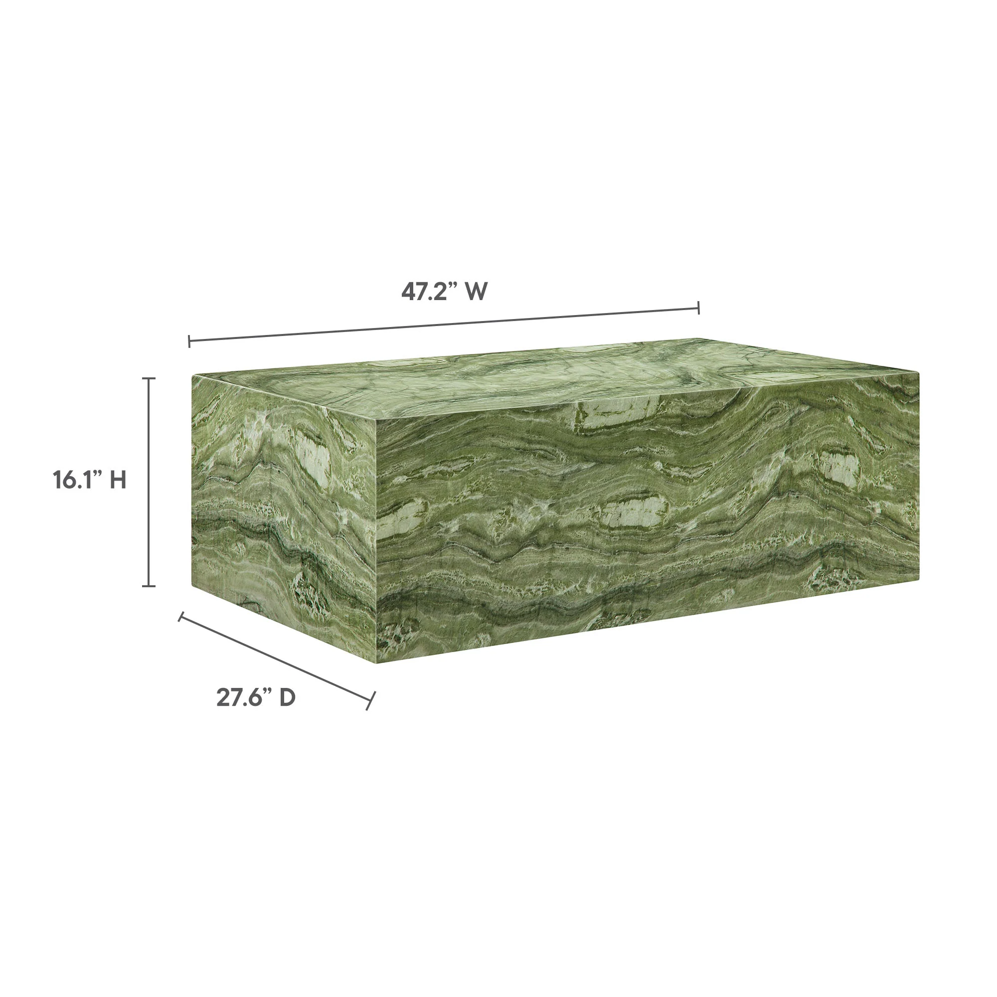 Jordana Square Plinth Indoor - Outdoor Patio Concrete Coffee Table by Modway - Image 9