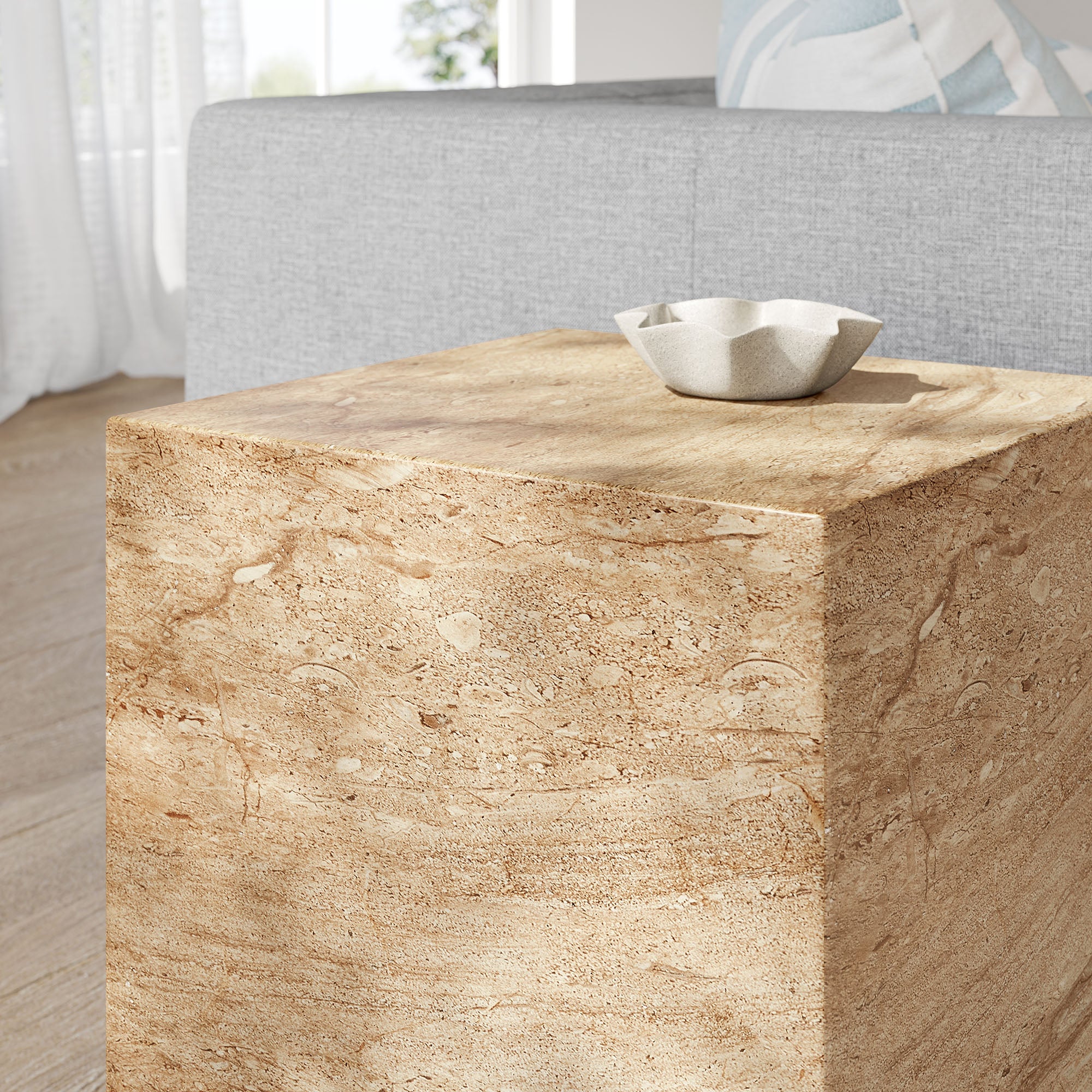 Jordana Square Plinth Indoor - Outdoor Patio Concrete Side Table by Modway - Image 14
