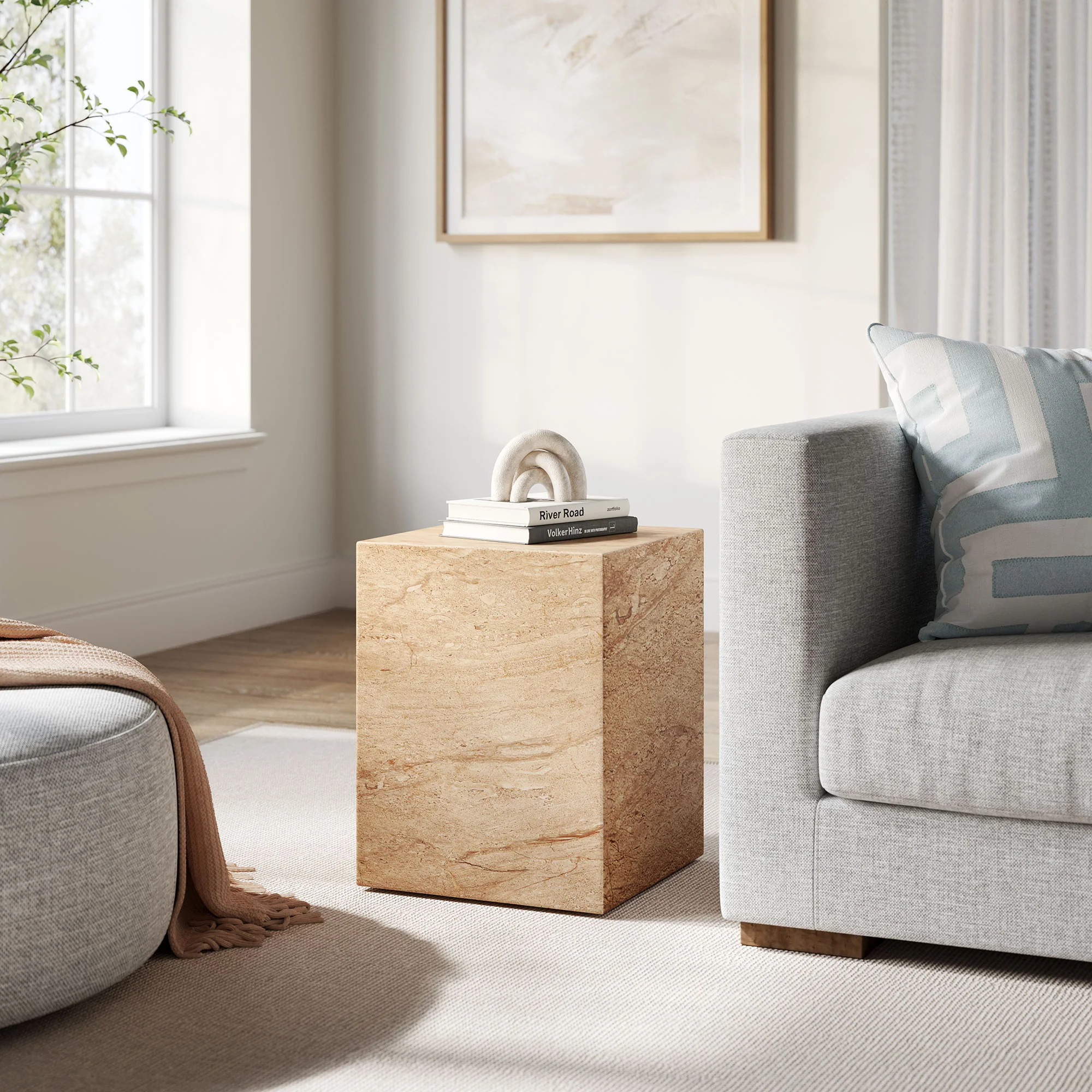 Jordana Square Plinth Indoor - Outdoor Patio Concrete Side Table by Modway - Image 15