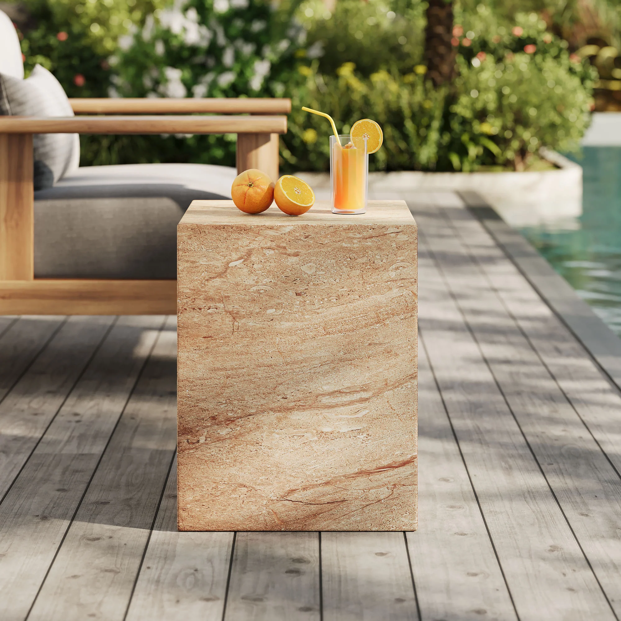 Jordana Square Plinth Indoor - Outdoor Patio Concrete Side Table by Modway - Image 17