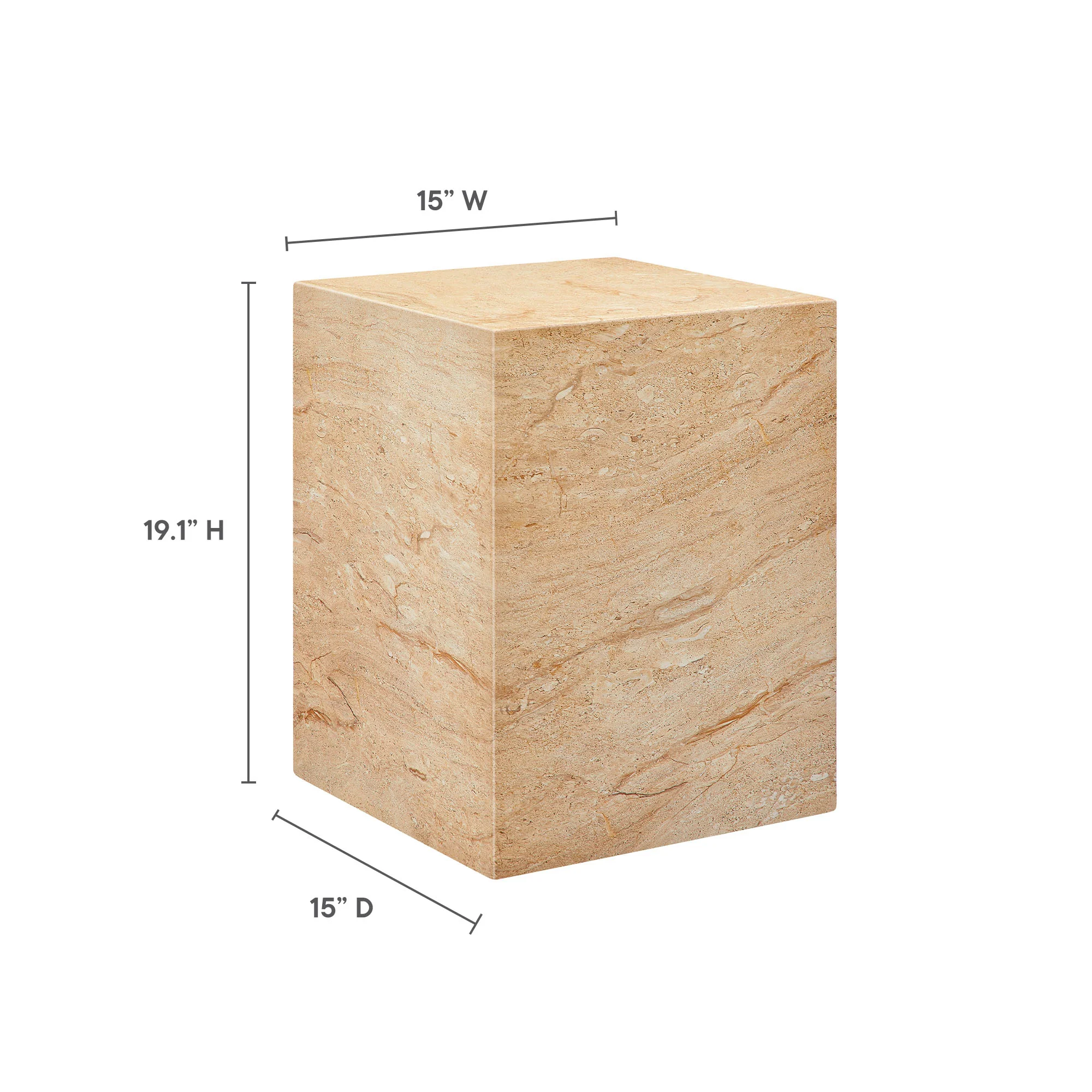 Jordana Square Plinth Indoor - Outdoor Patio Concrete Side Table by Modway - Image 19