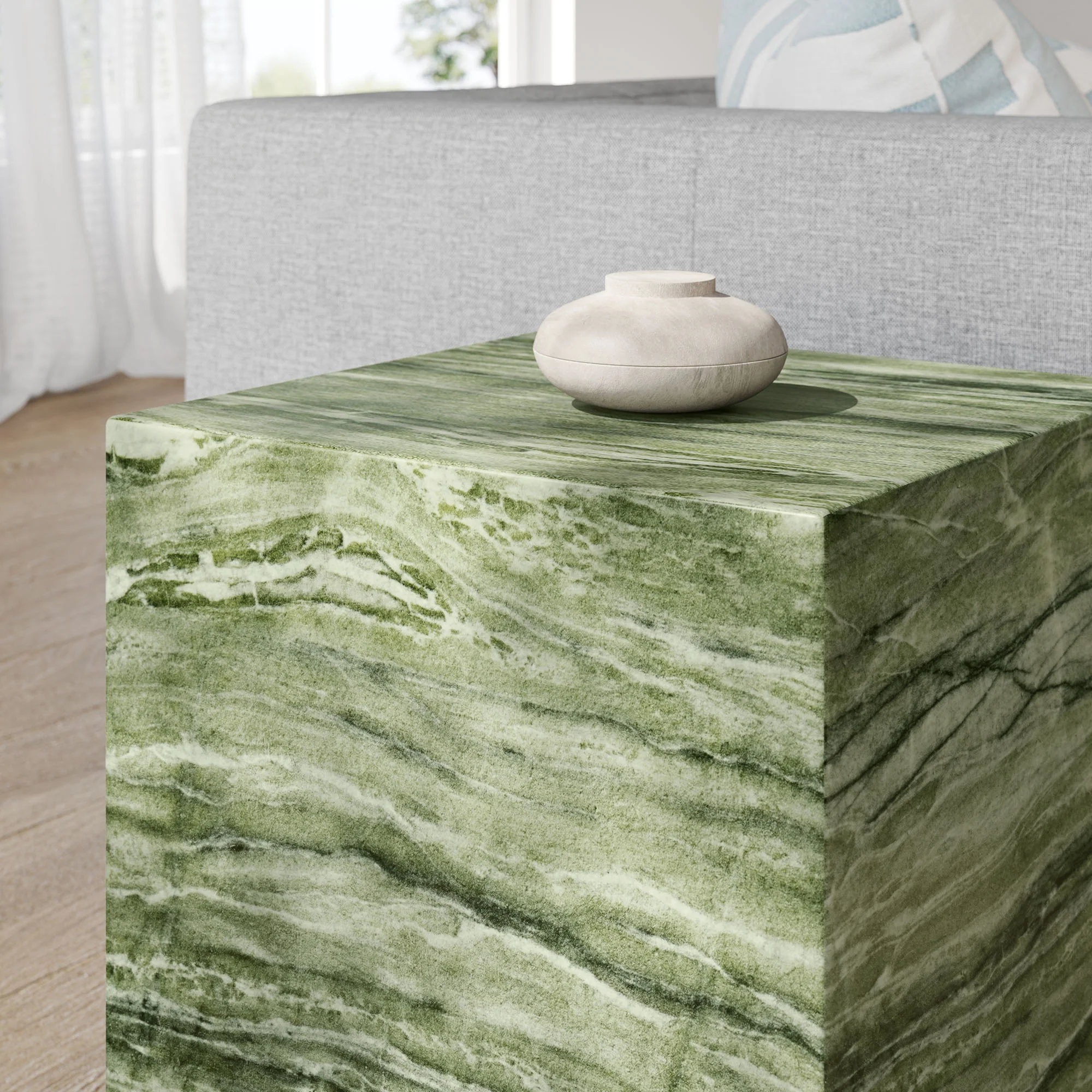 Jordana Square Plinth Indoor - Outdoor Patio Concrete Side Table by Modway - Image 5