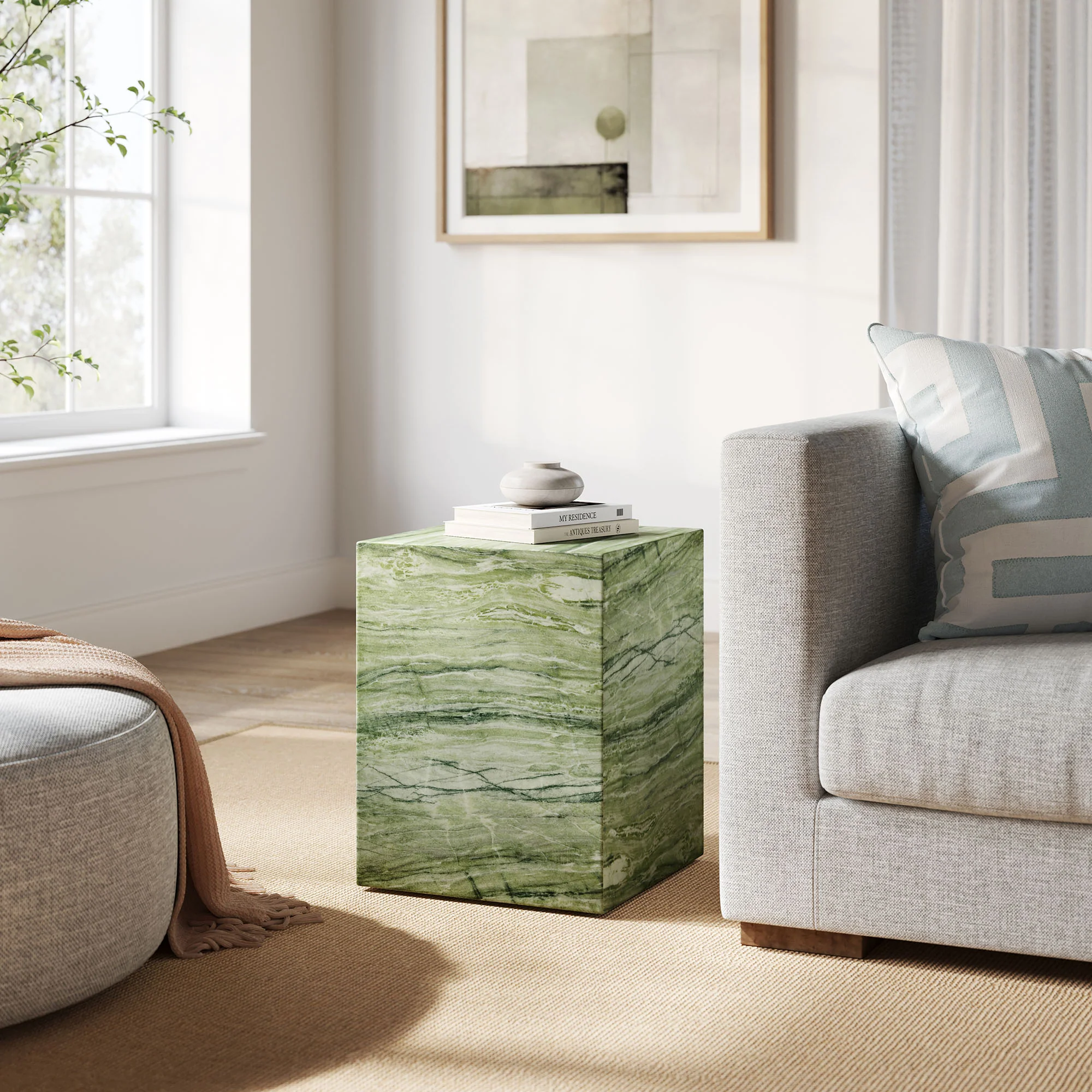 Jordana Square Plinth Indoor - Outdoor Patio Concrete Side Table by Modway - Image 6