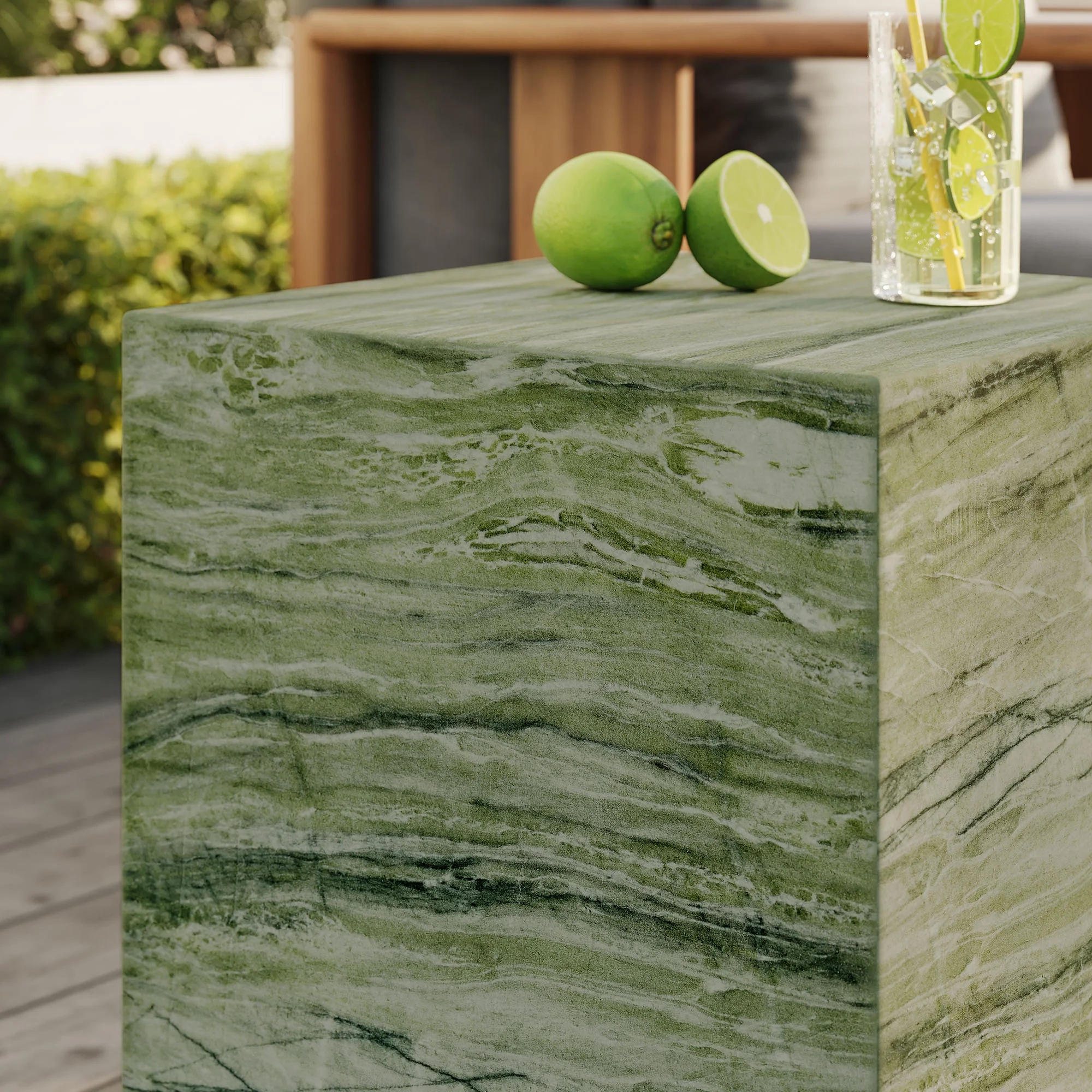 Jordana Square Plinth Indoor - Outdoor Patio Concrete Side Table by Modway - Image 7