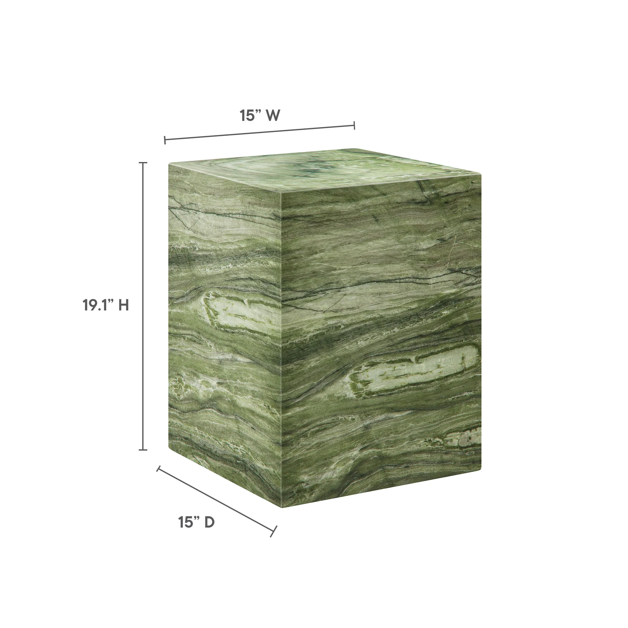 Jordana Square Plinth Indoor - Outdoor Patio Concrete Side Table by Modway - Image 9