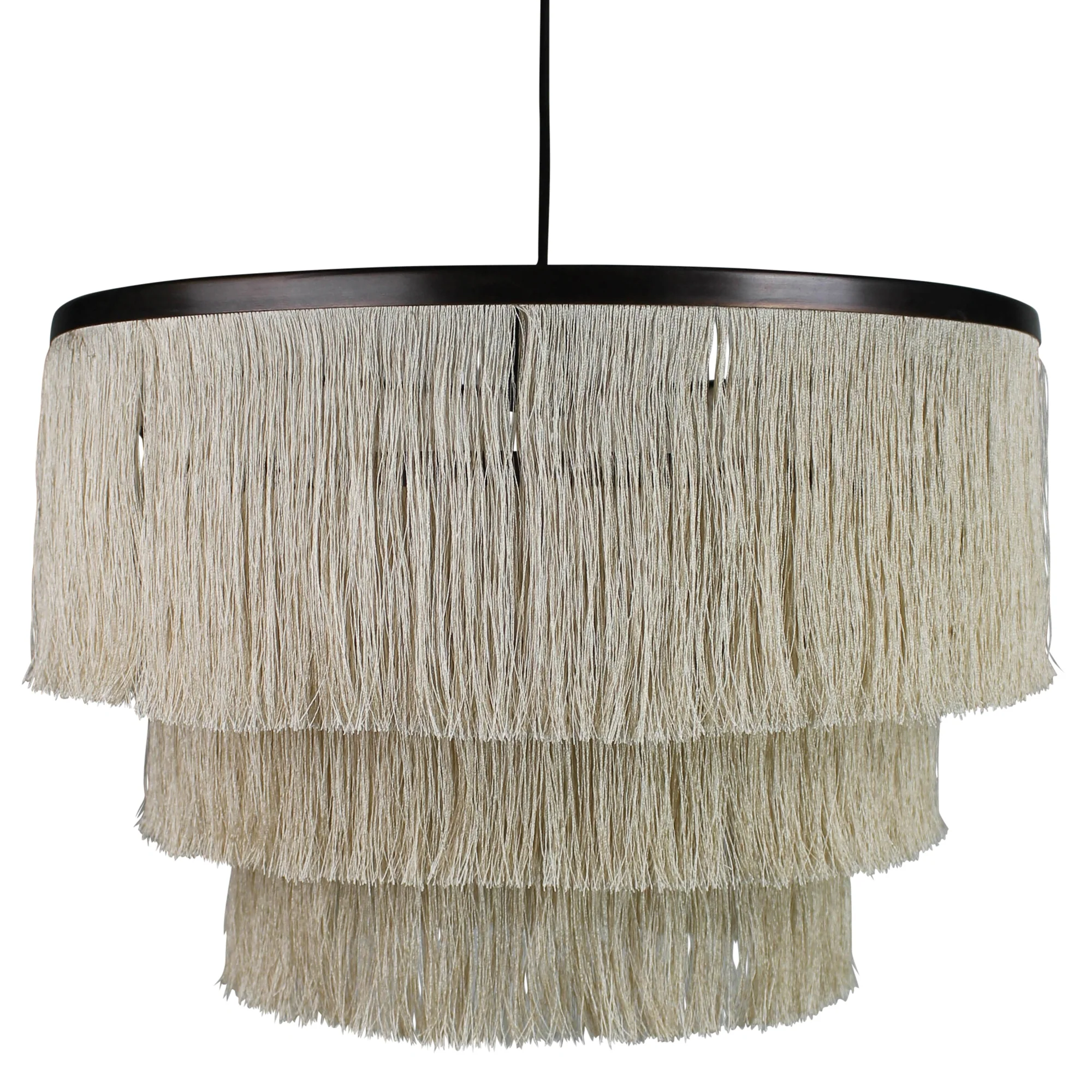 Josephine Fringe Pendant, Three Tier By HomArt - Image 2