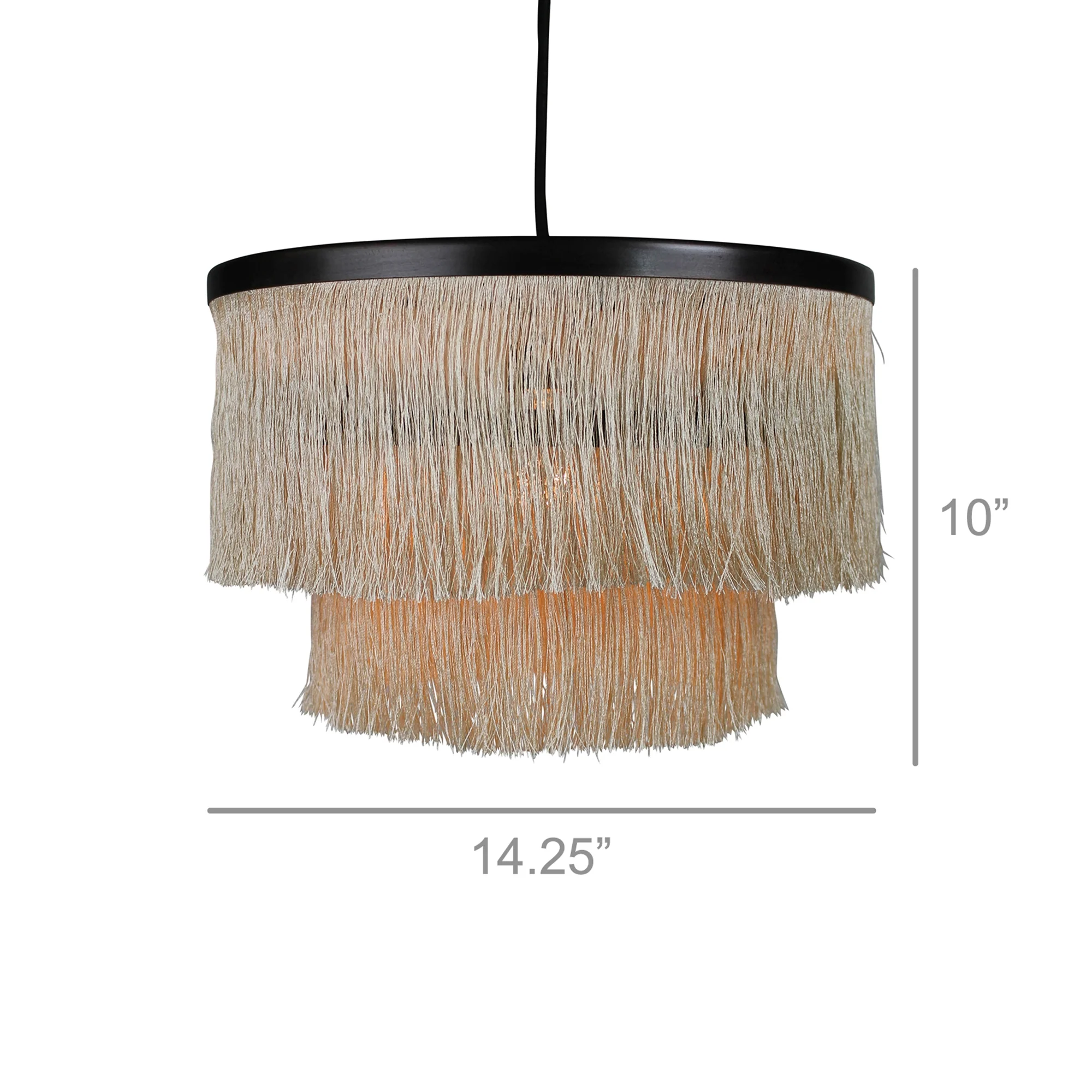 Josephine Fringe Pendant, Two Tier By HomArt - Image 2