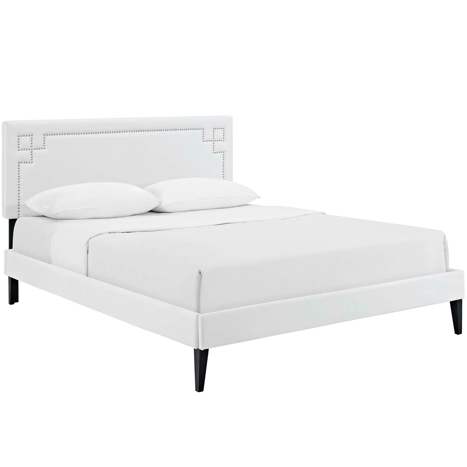 Josie Vinyl Queen Platform Bed with Squared Tapered Legs by Modway - Image 2
