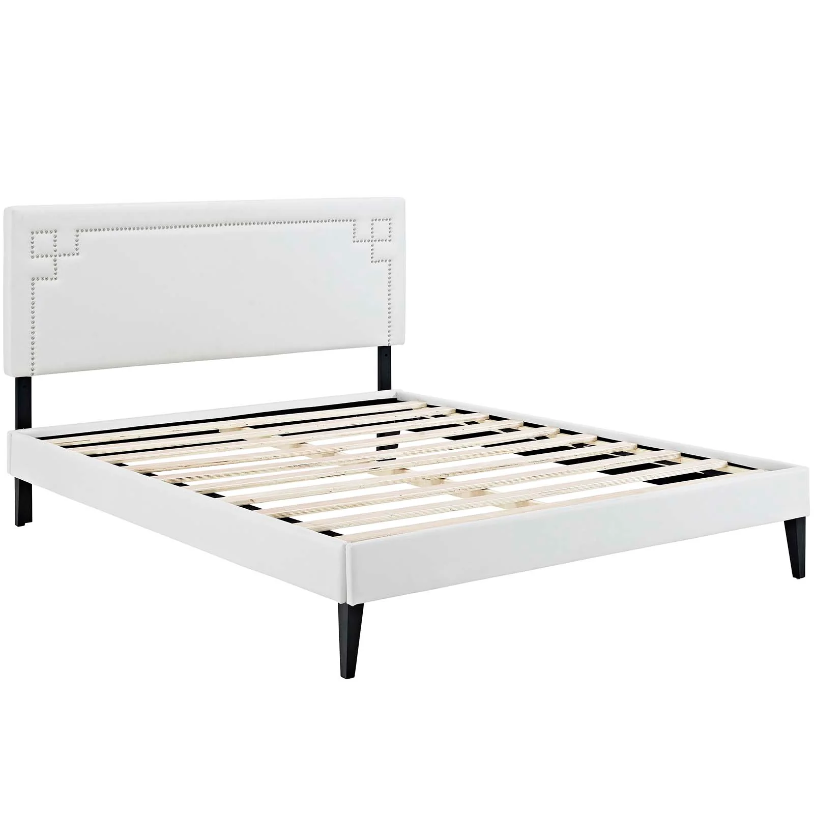 Josie Vinyl Queen Platform Bed with Squared Tapered Legs by Modway - Image 3