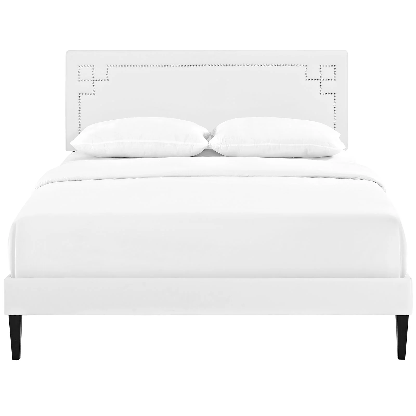 Josie Vinyl Queen Platform Bed with Squared Tapered Legs by Modway - Image 5