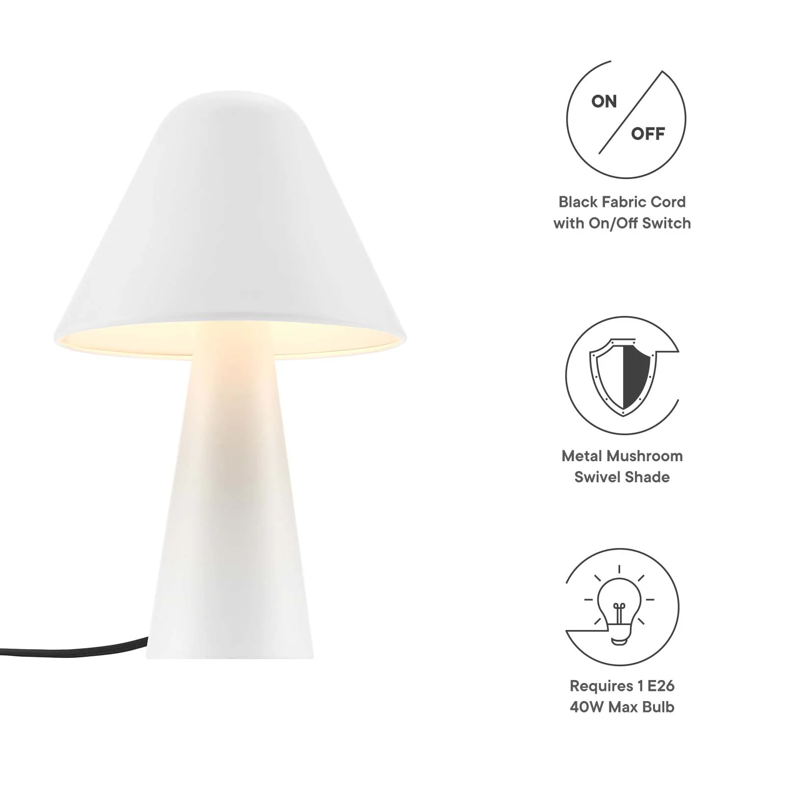 Jovial Metal Mushroom Table Lamp By Modway - EEI-6529 - Image 30