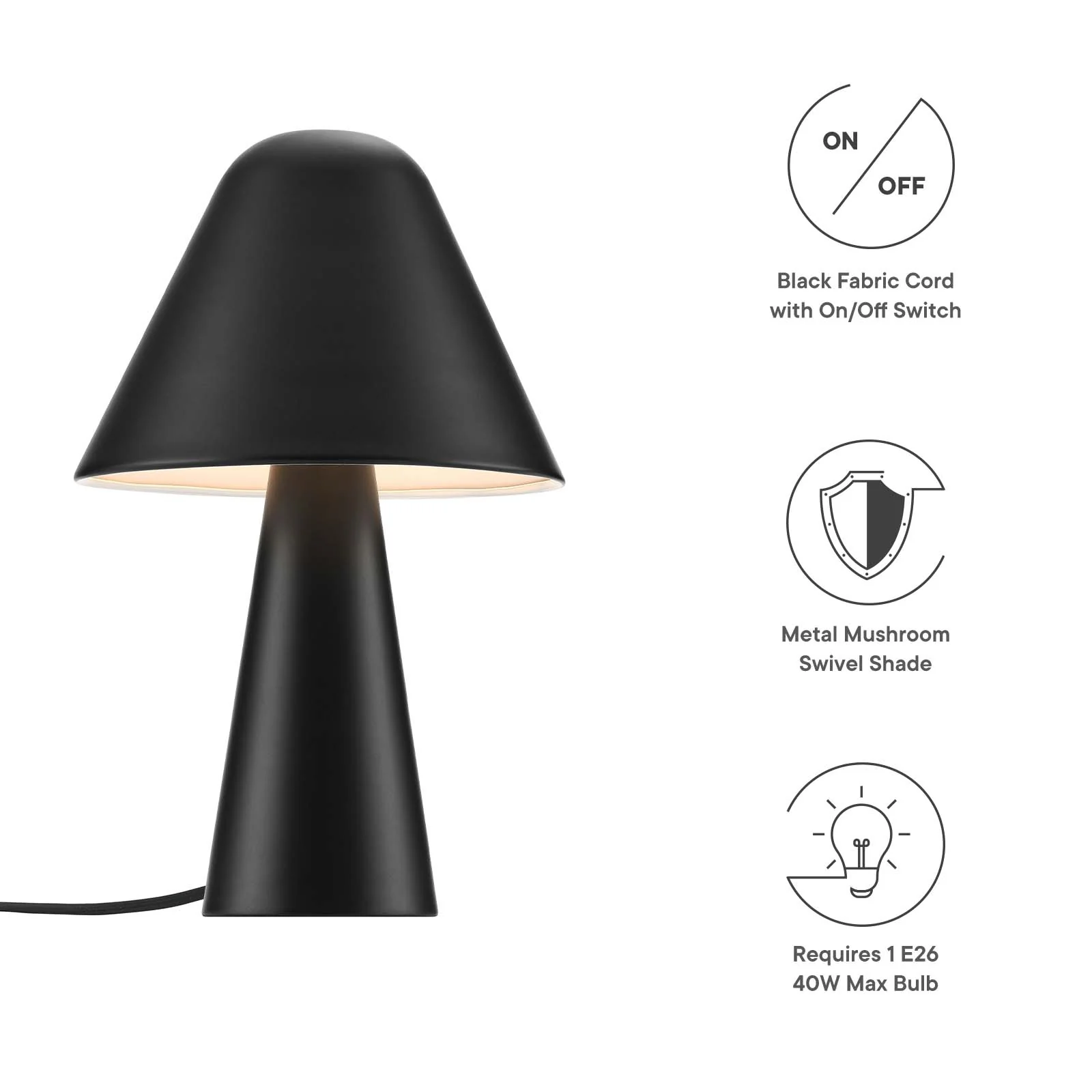 Jovial Metal Mushroom Table Lamp By Modway - EEI-6529 - Image 7