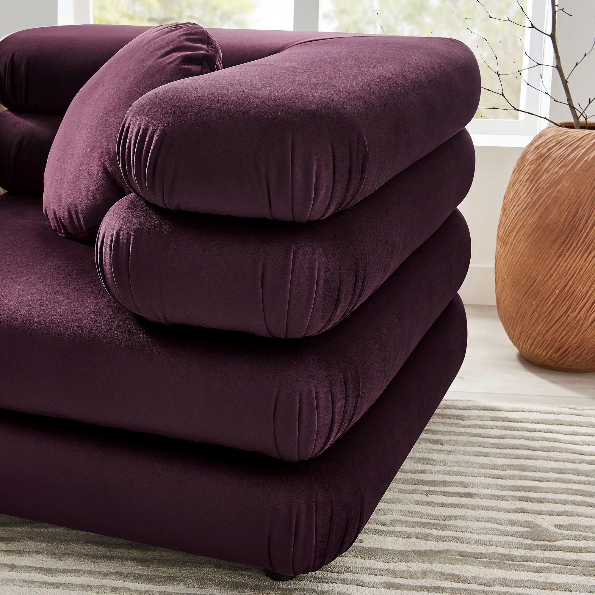 Jubilee 3-Piece Modular Performance Velvet Sectional Sofa by Modway - Image 10