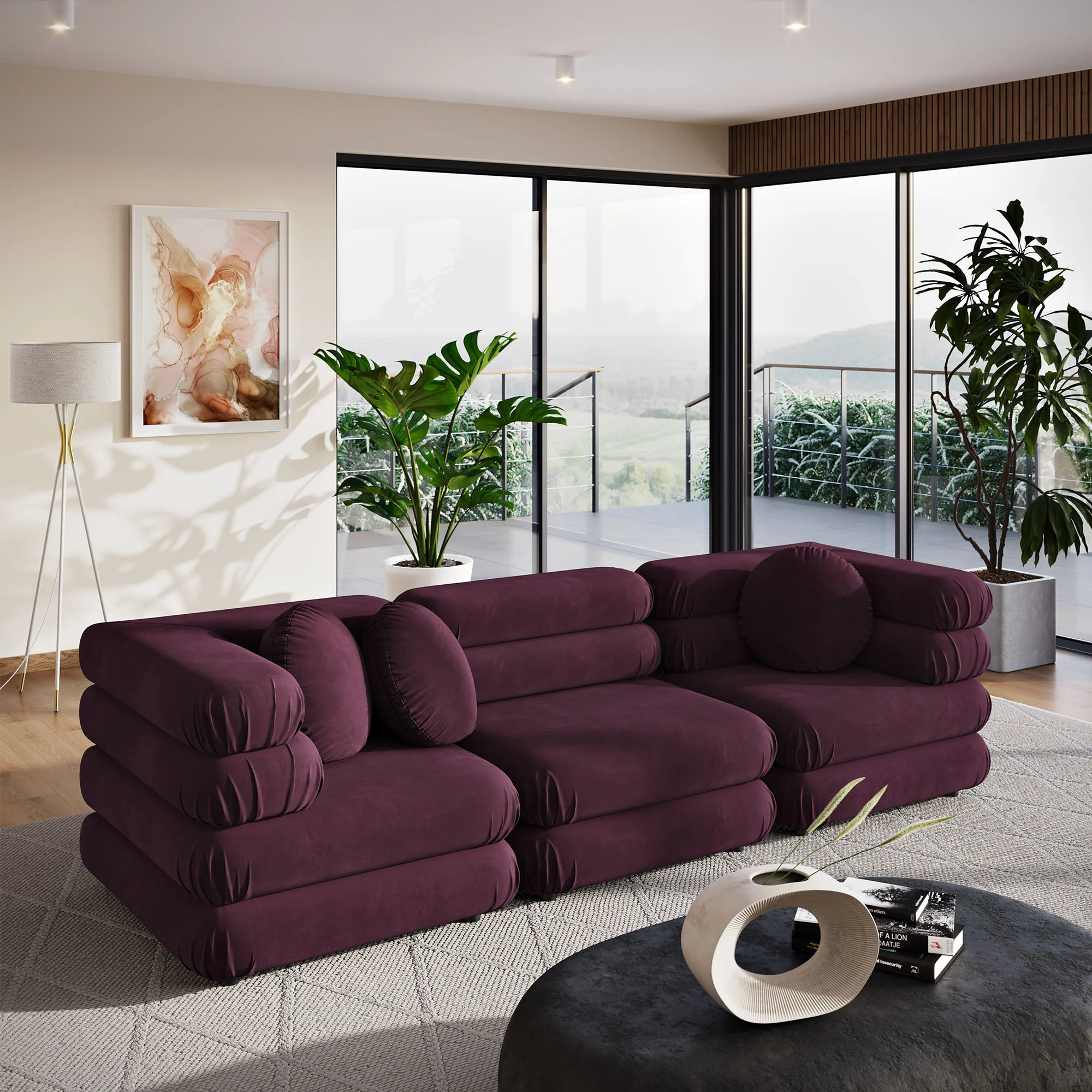 Jubilee 3-Piece Modular Performance Velvet Sectional Sofa by Modway - Image 13