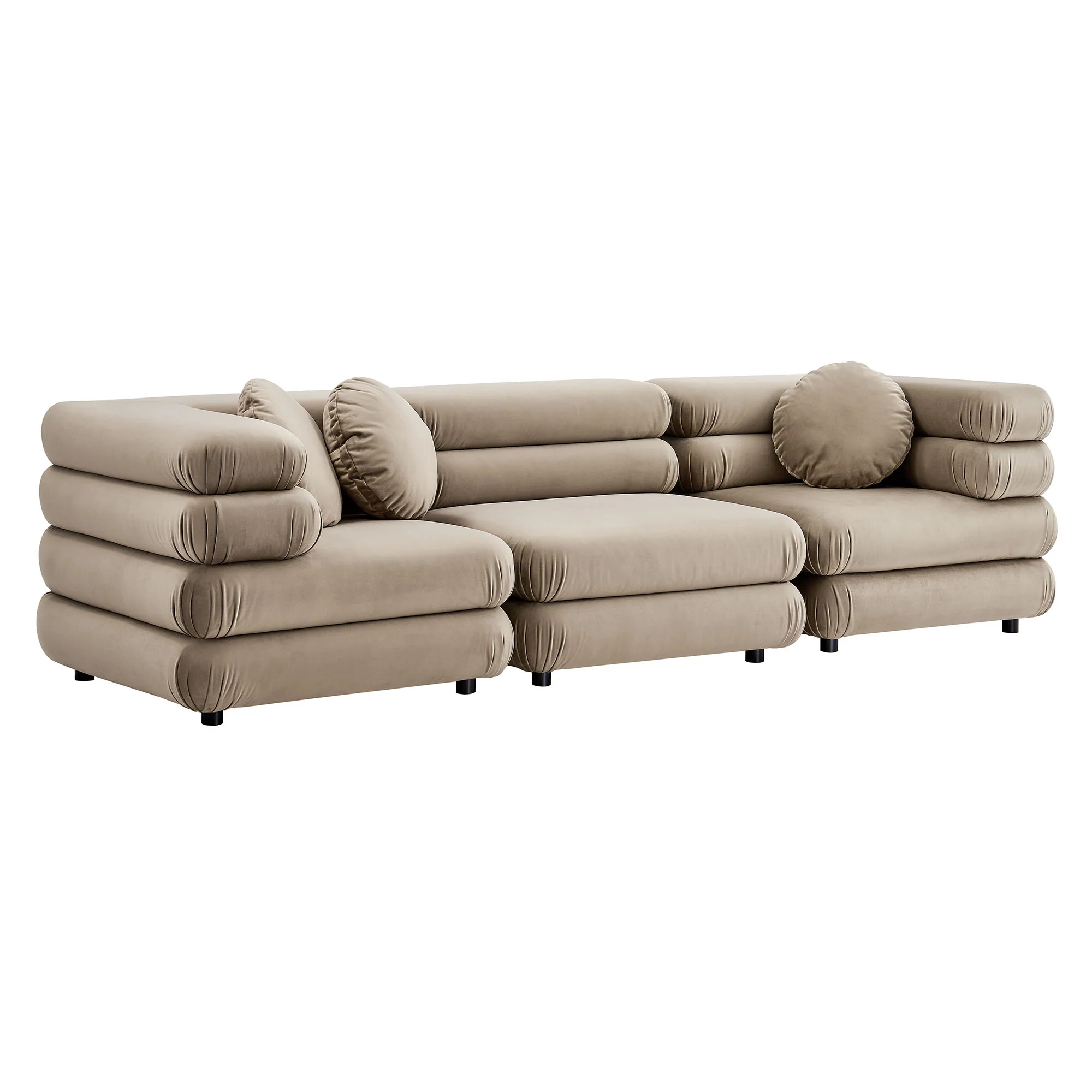 Jubilee 3-Piece Modular Performance Velvet Sectional Sofa by Modway - Image 15