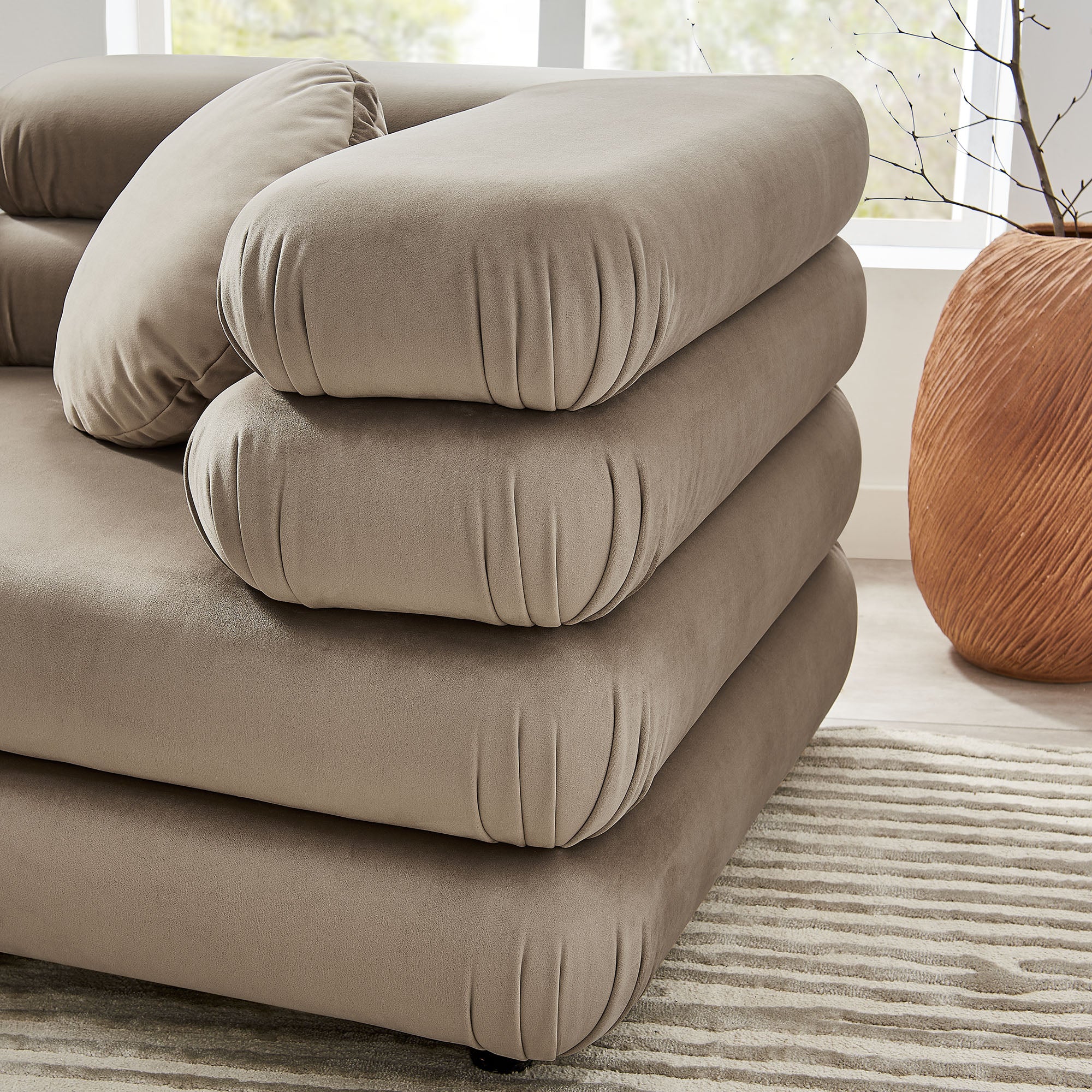 Jubilee 3-Piece Modular Performance Velvet Sectional Sofa by Modway - Image 17