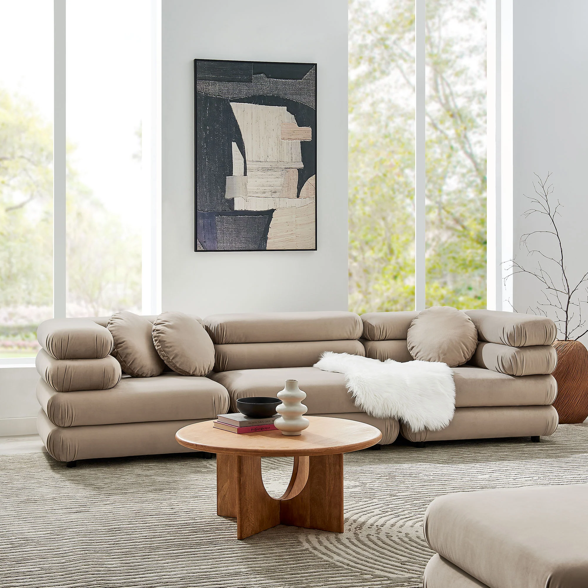 Jubilee 3-Piece Modular Performance Velvet Sectional Sofa by Modway - Image 18
