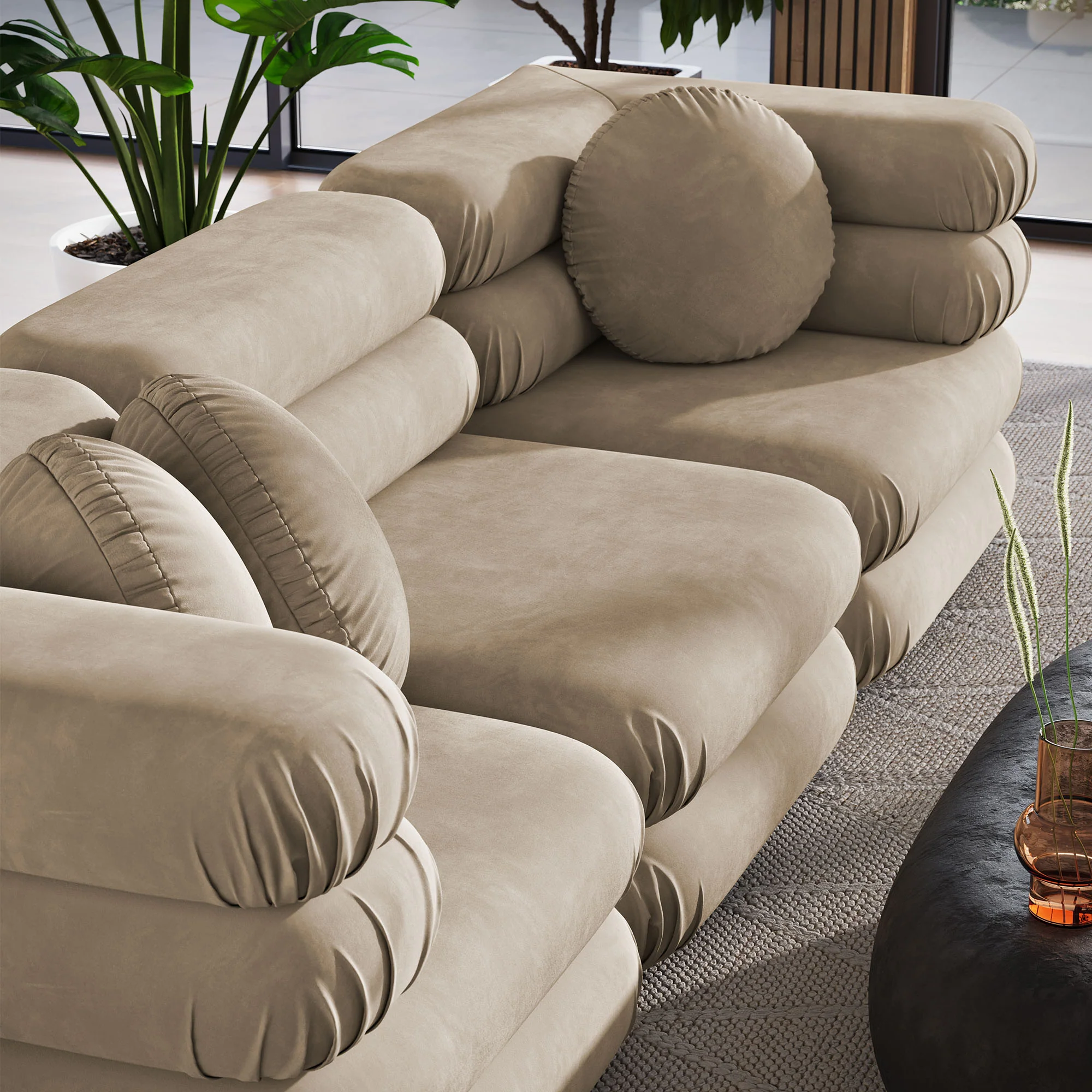 Jubilee 3-Piece Modular Performance Velvet Sectional Sofa by Modway - Image 19