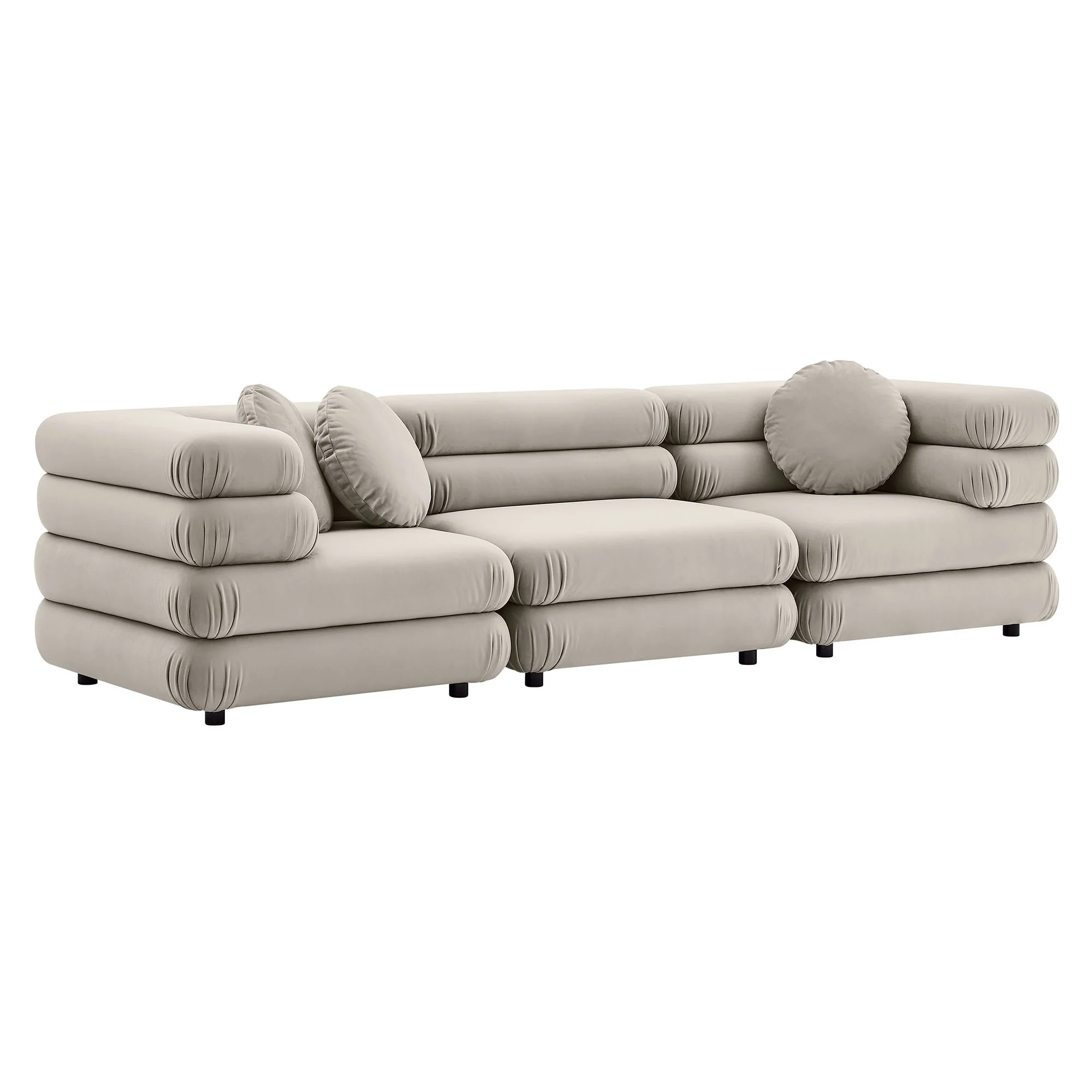 Jubilee 3-Piece Modular Performance Velvet Sectional Sofa by Modway - Image 2