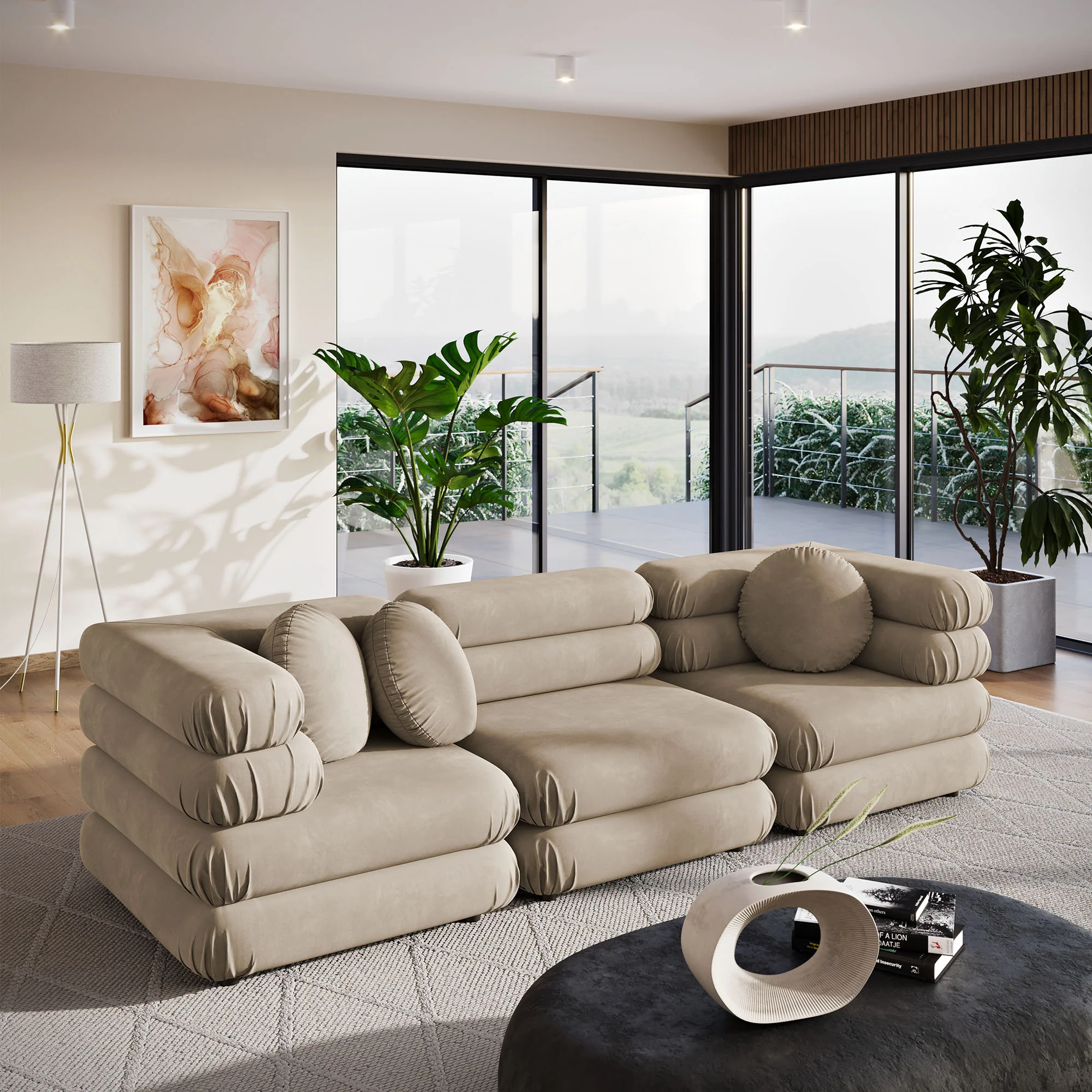 Jubilee 3-Piece Modular Performance Velvet Sectional Sofa by Modway - Image 20